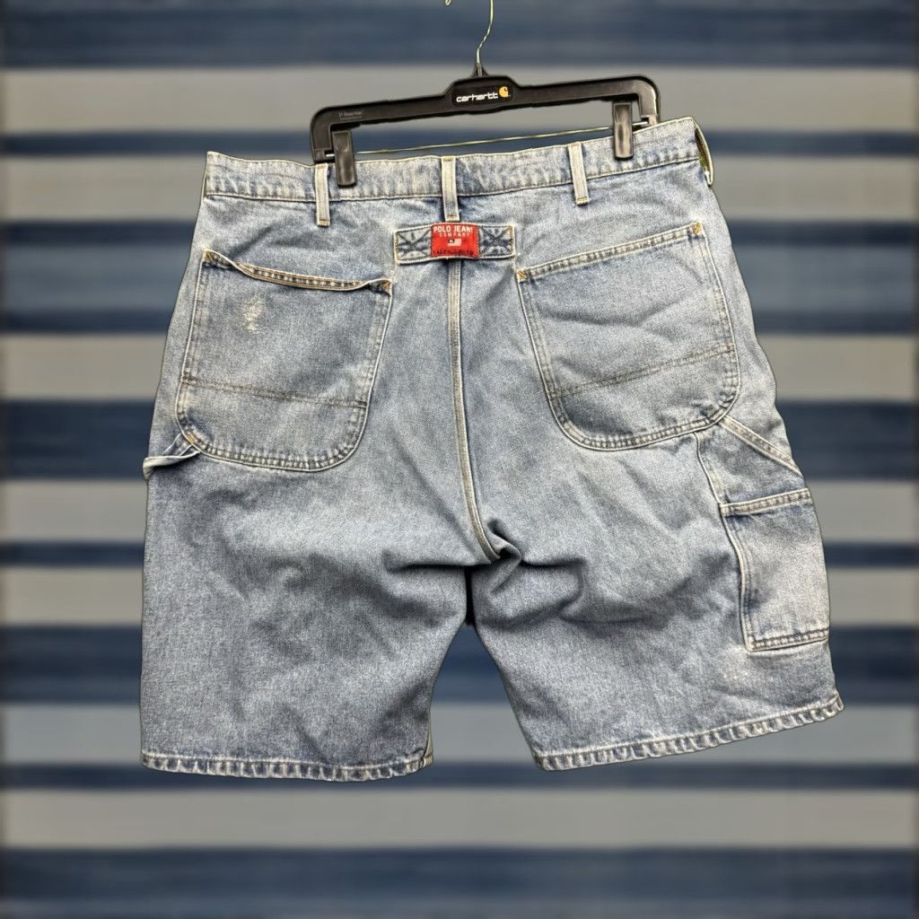 Vintage VINTAGE Polo Jeans Company Denim Shorts Mens 36 Painter Carpenter Baggy Light Wash 2000s Y2K Summer Vintage Mens Size US M / EU 48-50 / 2 - 1 Thumbnail