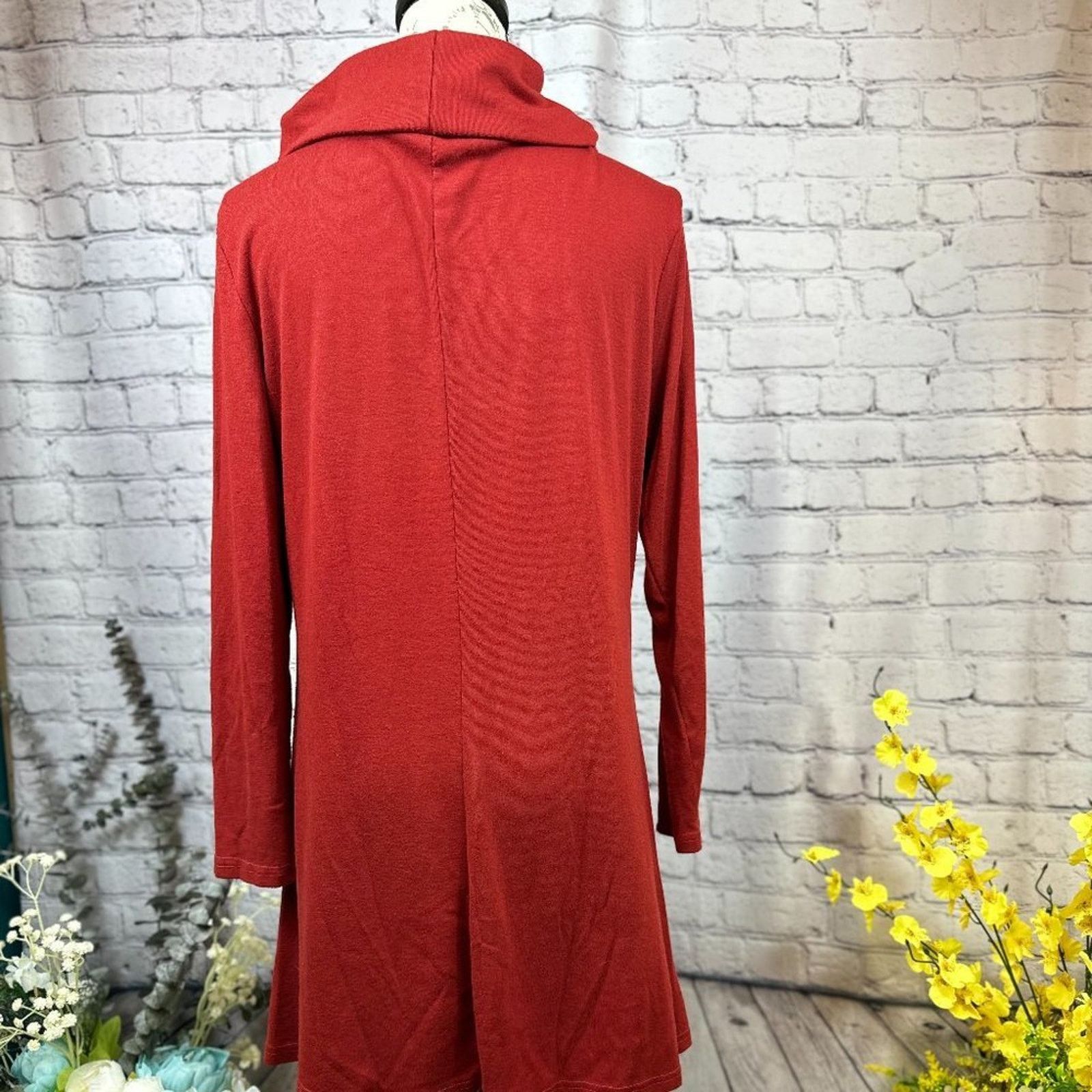 Other Long Sleeve Cowl Neck Tunic Pockets - Blood Orange - size L Size L / US 10 / IT 46 - 13 Thumbnail