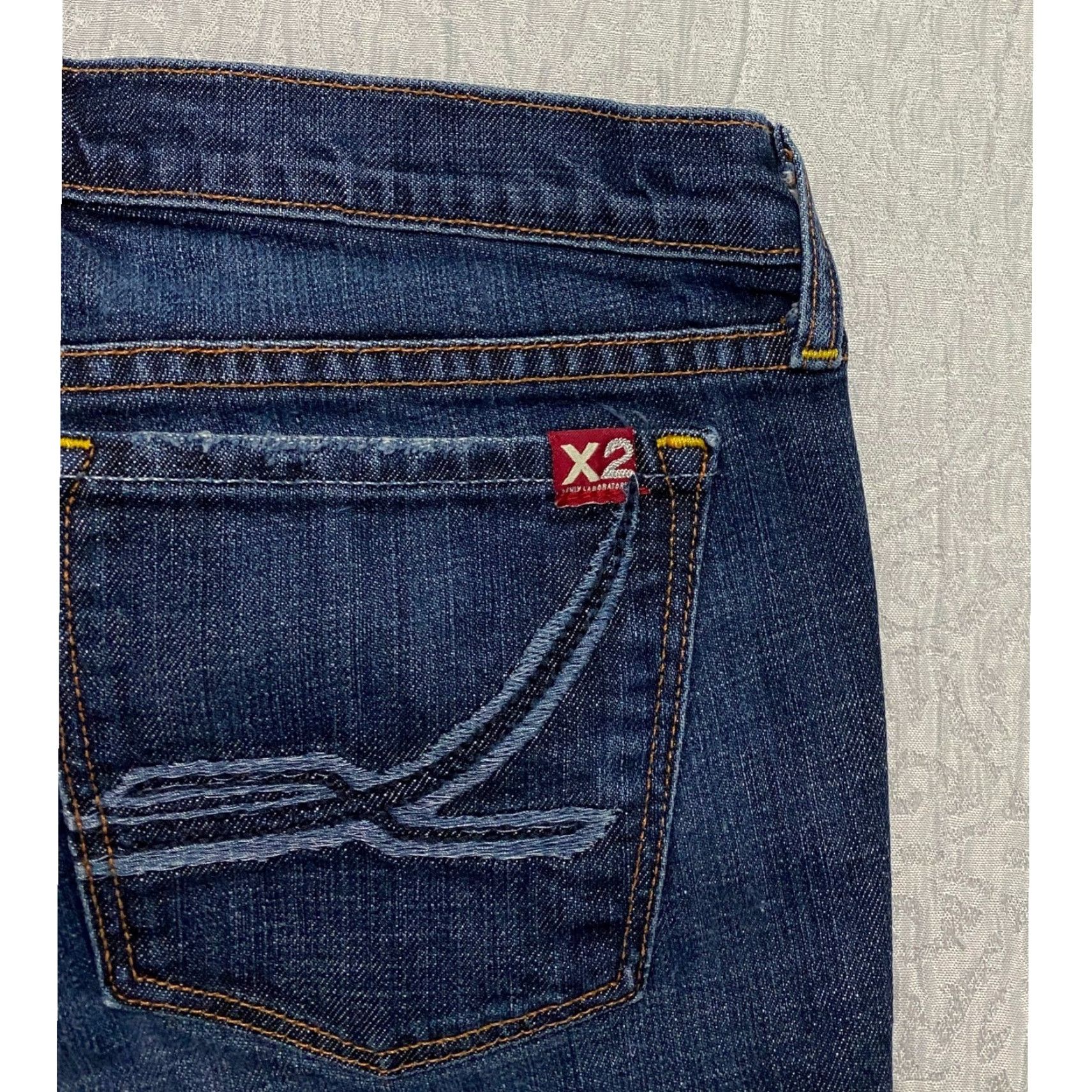 Express VINTAGE Express Jeans Women 29 Blue Denim Straight Slim Mid Rise 5-Pocket Button Zip USA Made Size 29" - 3 Thumbnail