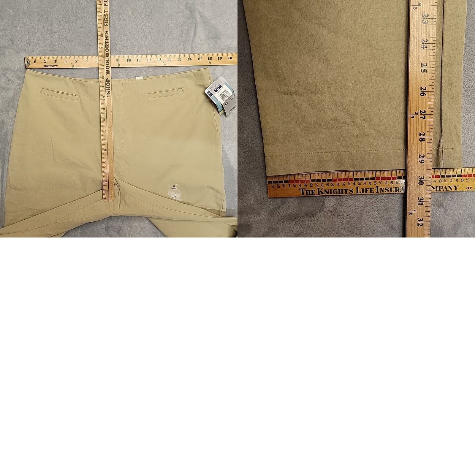 Dockers VINTAGE Dockers Pants Womens 16P Beige Flat Front Straight Leg Casual Stretch Chino Pockets Zip Cotton Blend 16P Womens Boys? Size 38" / US 16 / IT 52 - 8 Thumbnail