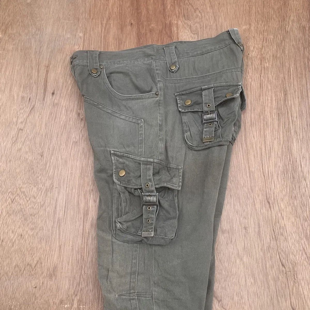 Japanese Brand RARE ‼️DOUBLE KNEE TROUSERS SEMATIC DESIGN CARGO FADED PANTS Size US 31 - 13 Thumbnail