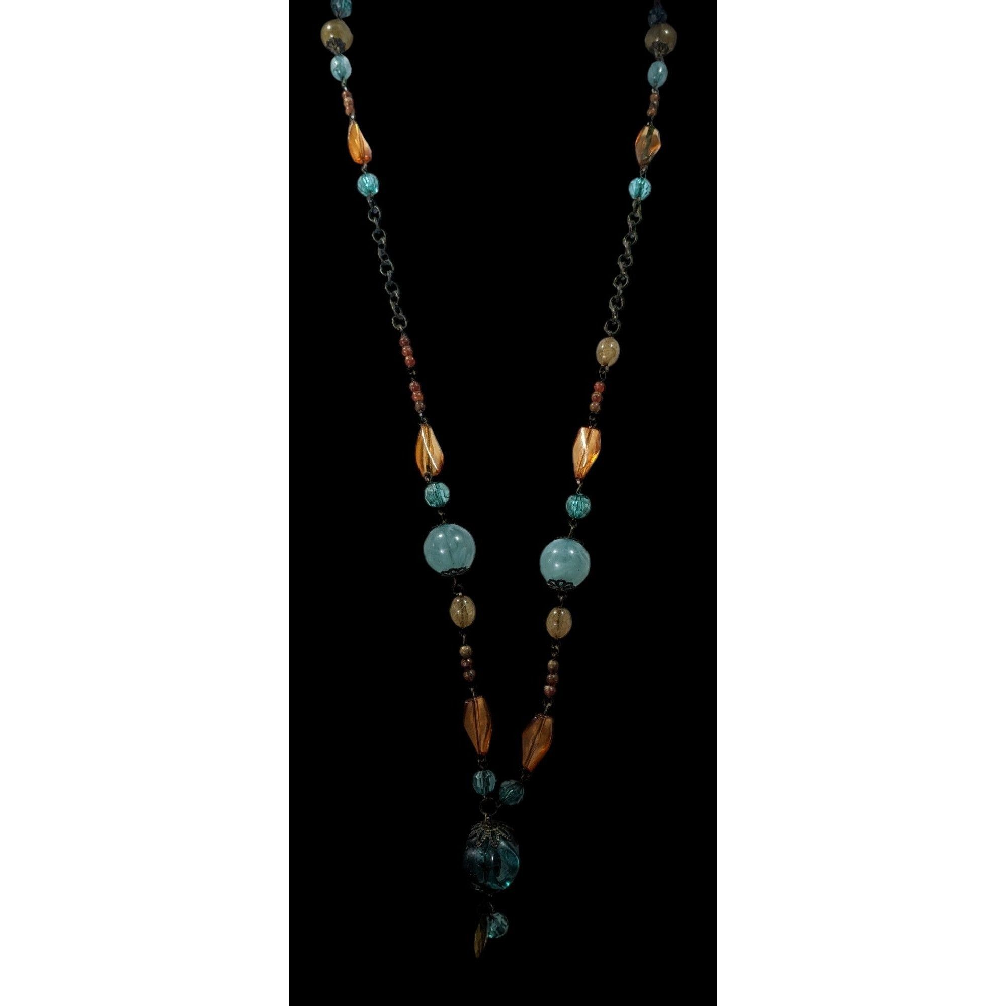 Other Chunky Bohemian Blue And Orange Gemmed Necklace Size ONE SIZE - 2 Thumbnail