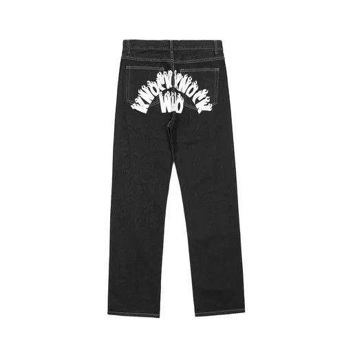 Jean Devil Graphic Black Denim Jeans Size US 34 / EU 50 - 6 Thumbnail