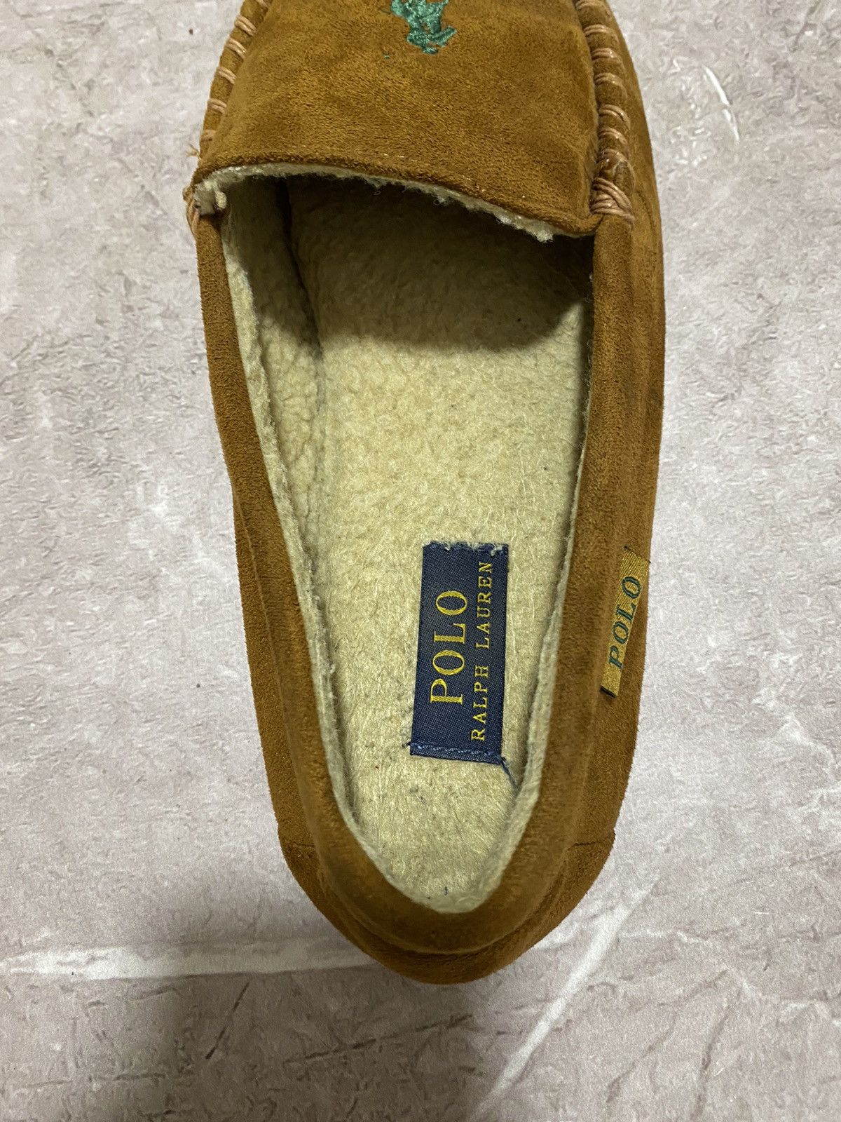 Polo Ralph Lauren × Ralph Lauren × Vintage Vintage Polo Ralph Lauren Suede Moccasin Brown Slipper Y2K Size US 9 / EU 42 - 4 Thumbnail