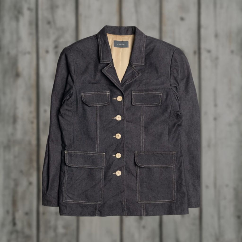 Vintage VINTAGE Mantles Blazer Jacket Large Dark Gray Front Pockets Button Size 42R - 1 Thumbnail