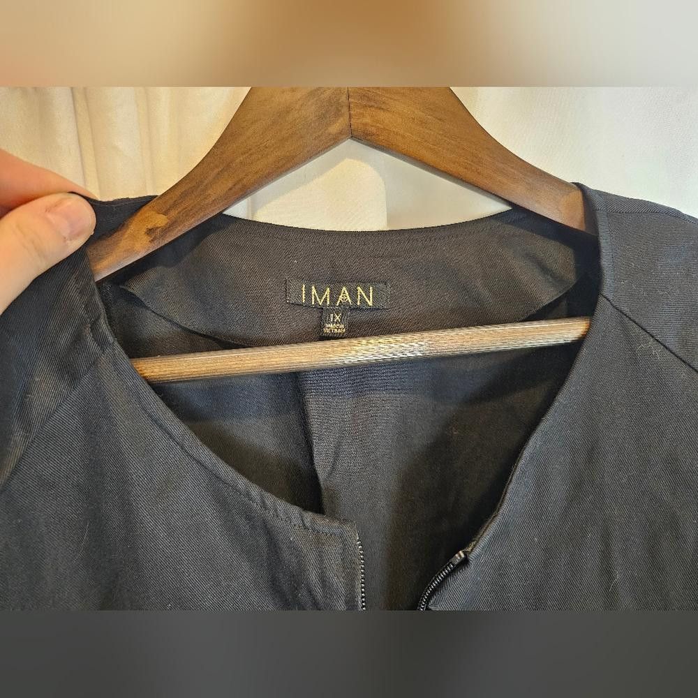 Imran Potato IMAN Global Jumpsuit Black Womens Size 1X Relaxed Longsleeve Size ONE SIZE - 5 Thumbnail
