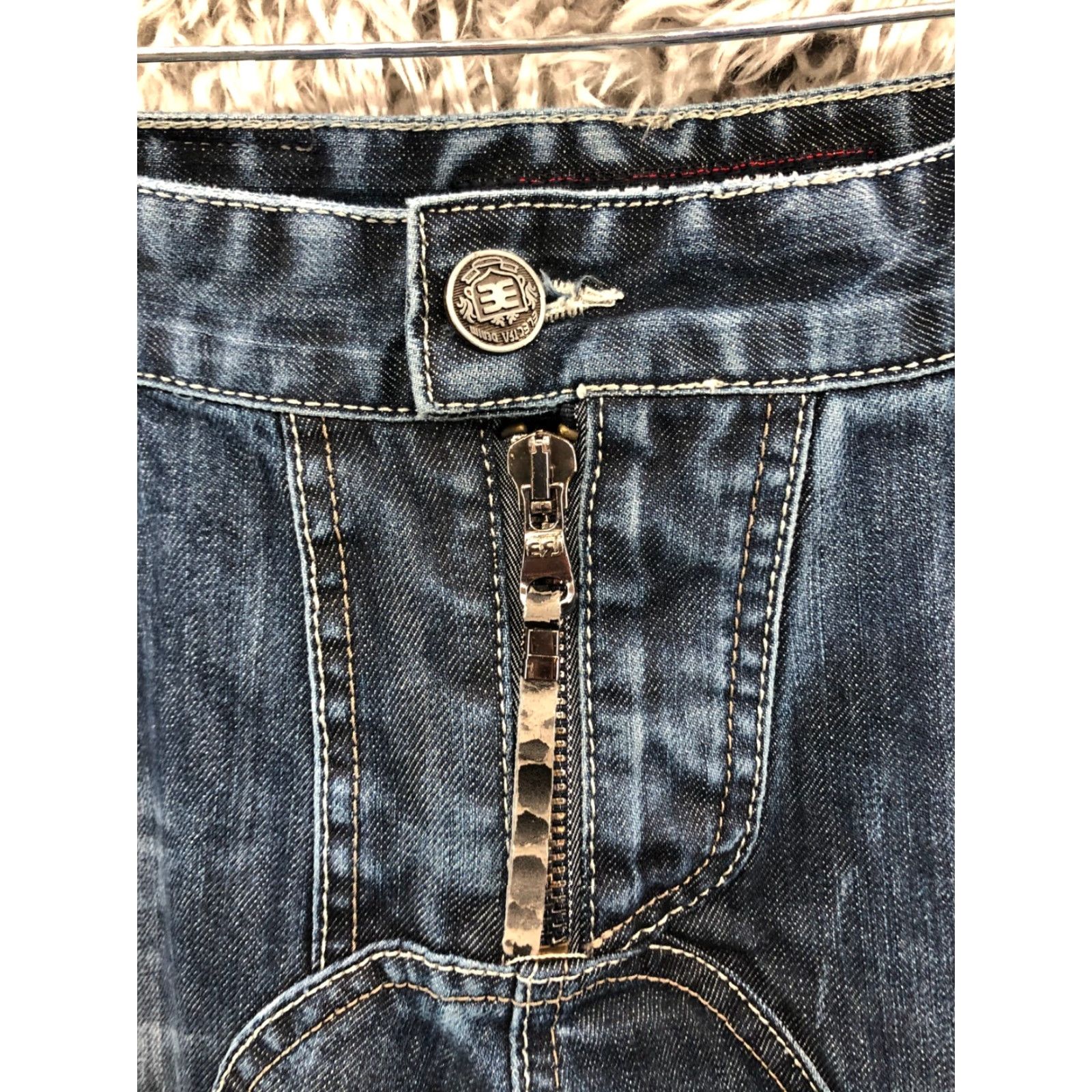 Vintage Electra Jeans Mid Rise Straight Blue Denim 31x34 Mens Size 31 Dark Wash Pocket Logo Belt Loops 5-Pocket Design Regular Fit Hard Presence: N/A Size US 31 - 5 Thumbnail