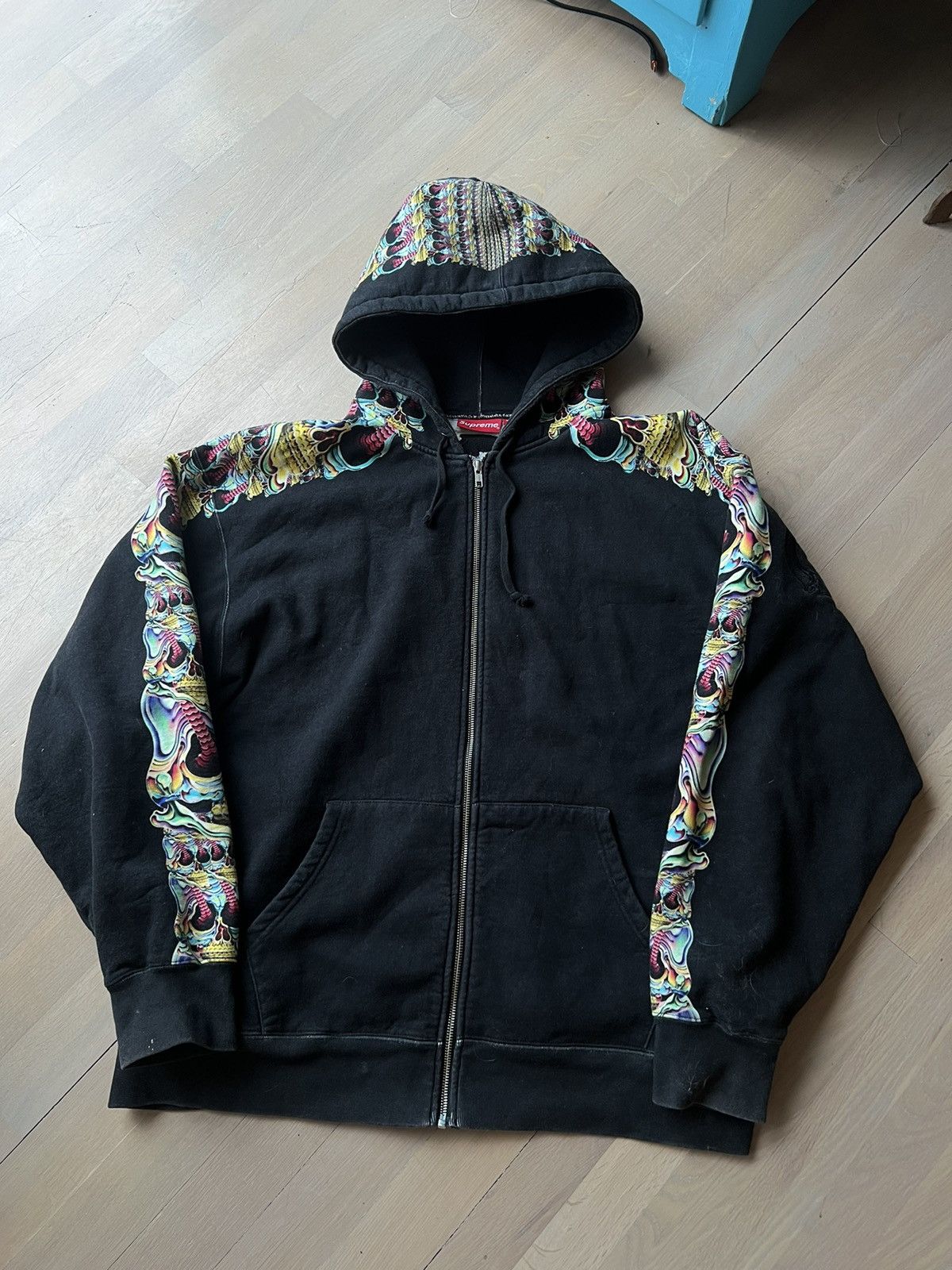 Image of Supreme Skull Zip Hoodie in Black, Men's (Size 2XL)