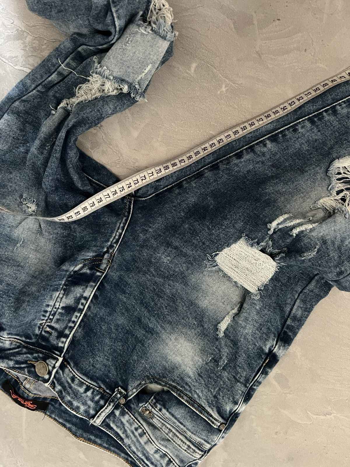 Japanese Brand Shredded Faded Streetwear / Slim Relax Y2K Undercover Style Size US 34 / EU 50 - 9 Thumbnail