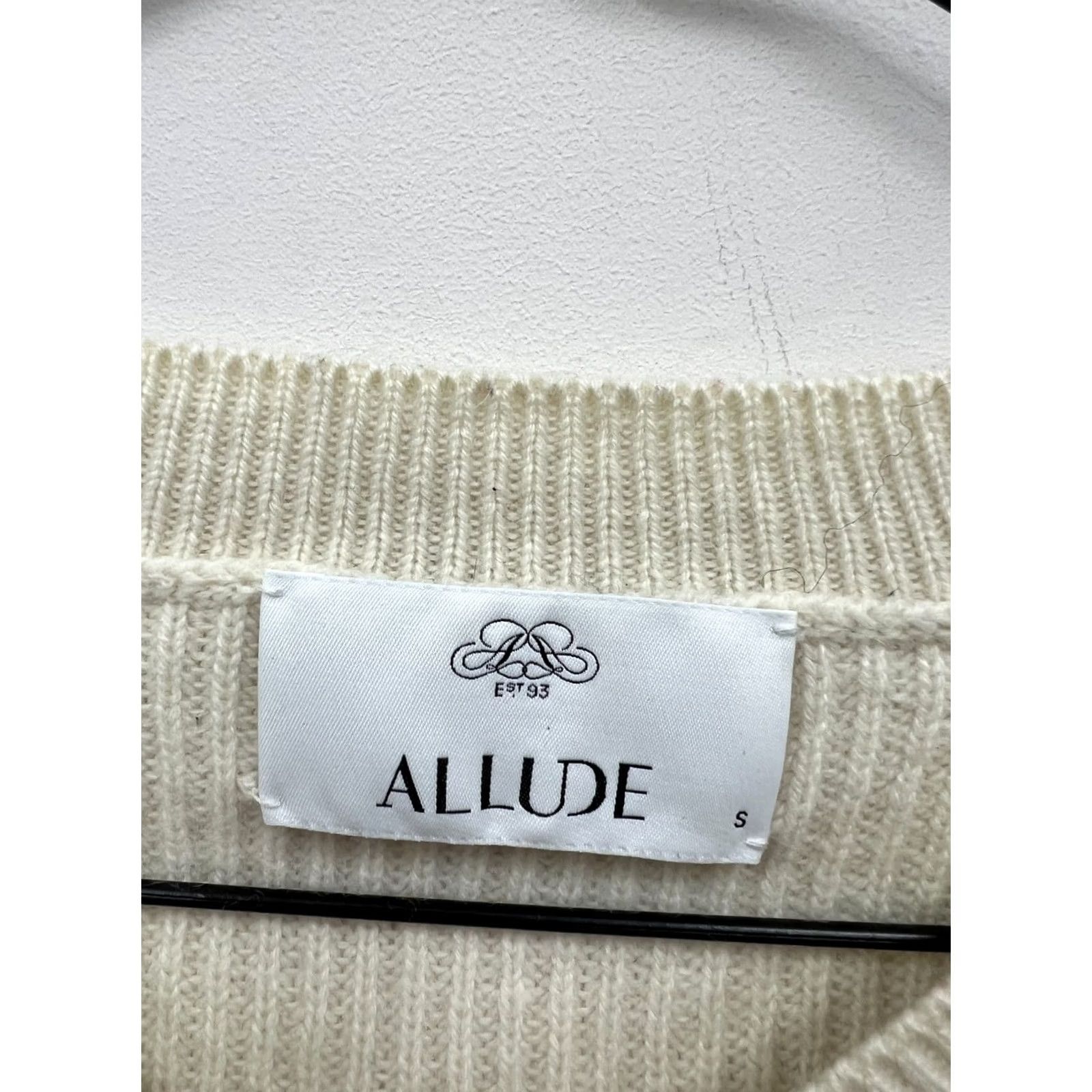 Allude Allude Sweater Wool Cashmere Jumper S Womens Ivory V-Neck Pullover Knit L/XS? Size S / US 4 / IT 40 - 4 Thumbnail