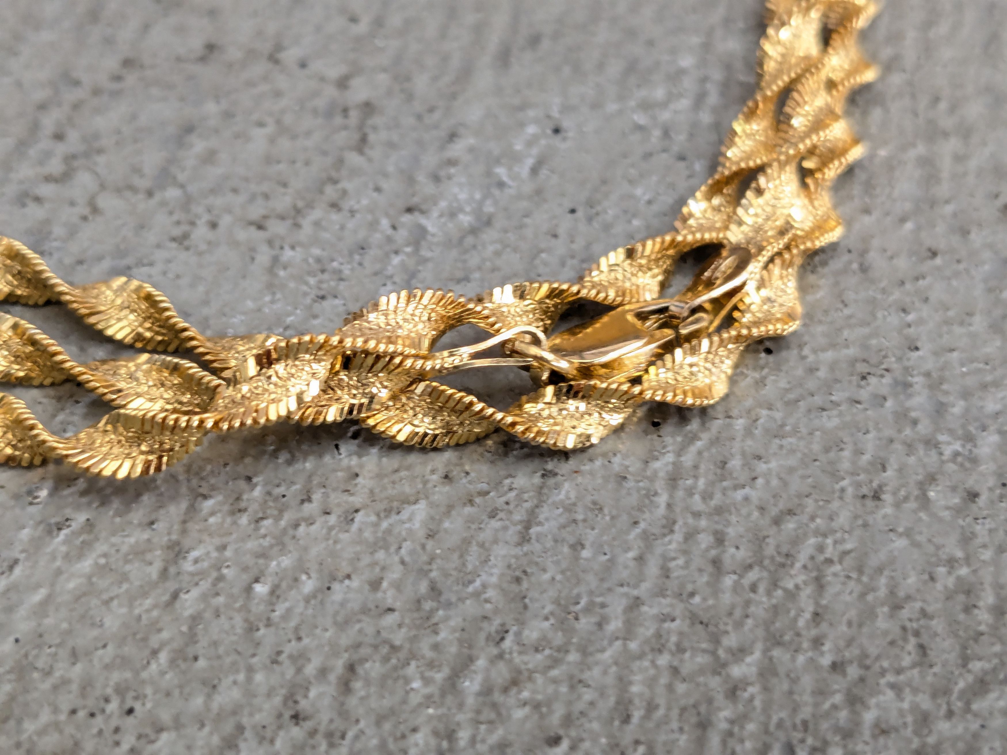 Sterling Silver Milor Sterling Silver Necklace Twist Herringbone Vermeil Size ONE SIZE - 6 Thumbnail