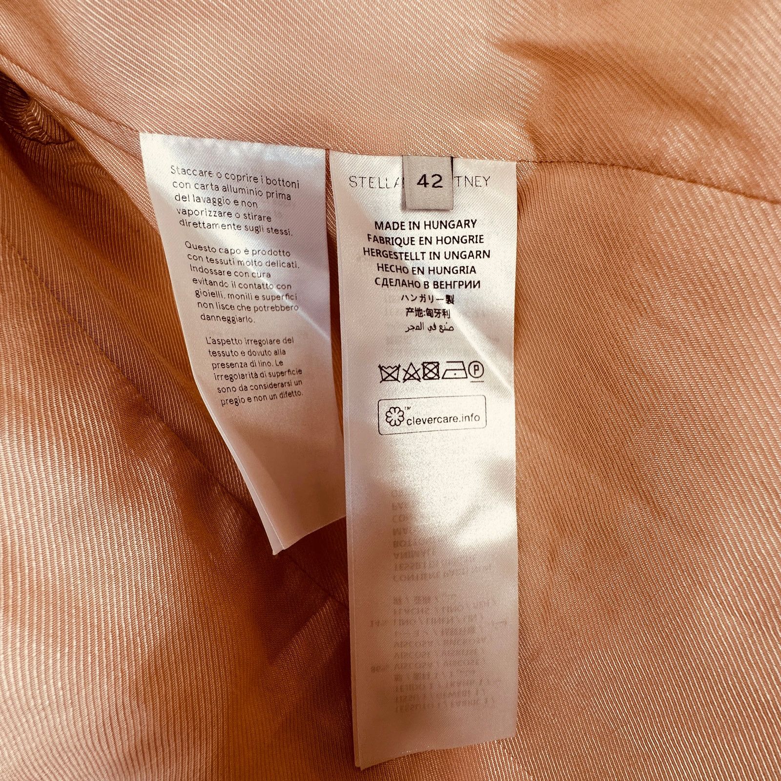 Stella McCartney Stella McCartney Peach Front Button Viscose Linen Blazer 42 Size XL / US 12-14 / IT 48-50 - 7 Thumbnail