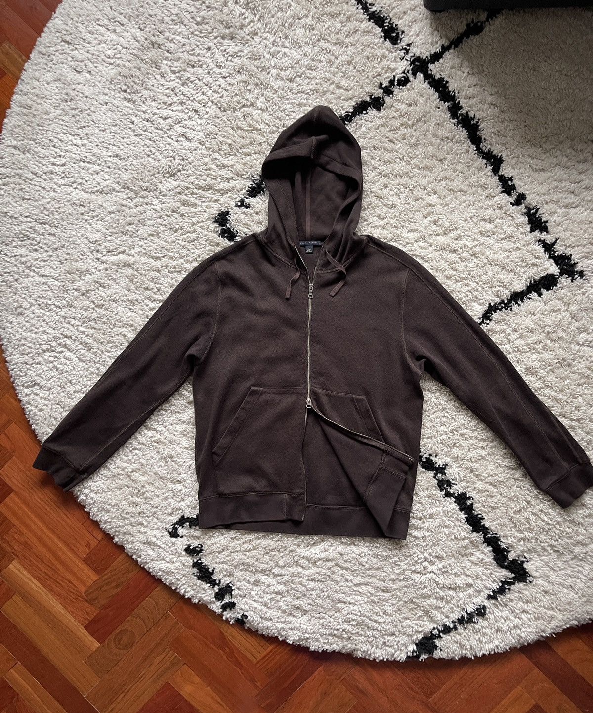 Banana Republic × Vintage Double Zip Brown Hoodie Banana Republic Size US L / EU 52-54 / 3 - 1 Thumbnail