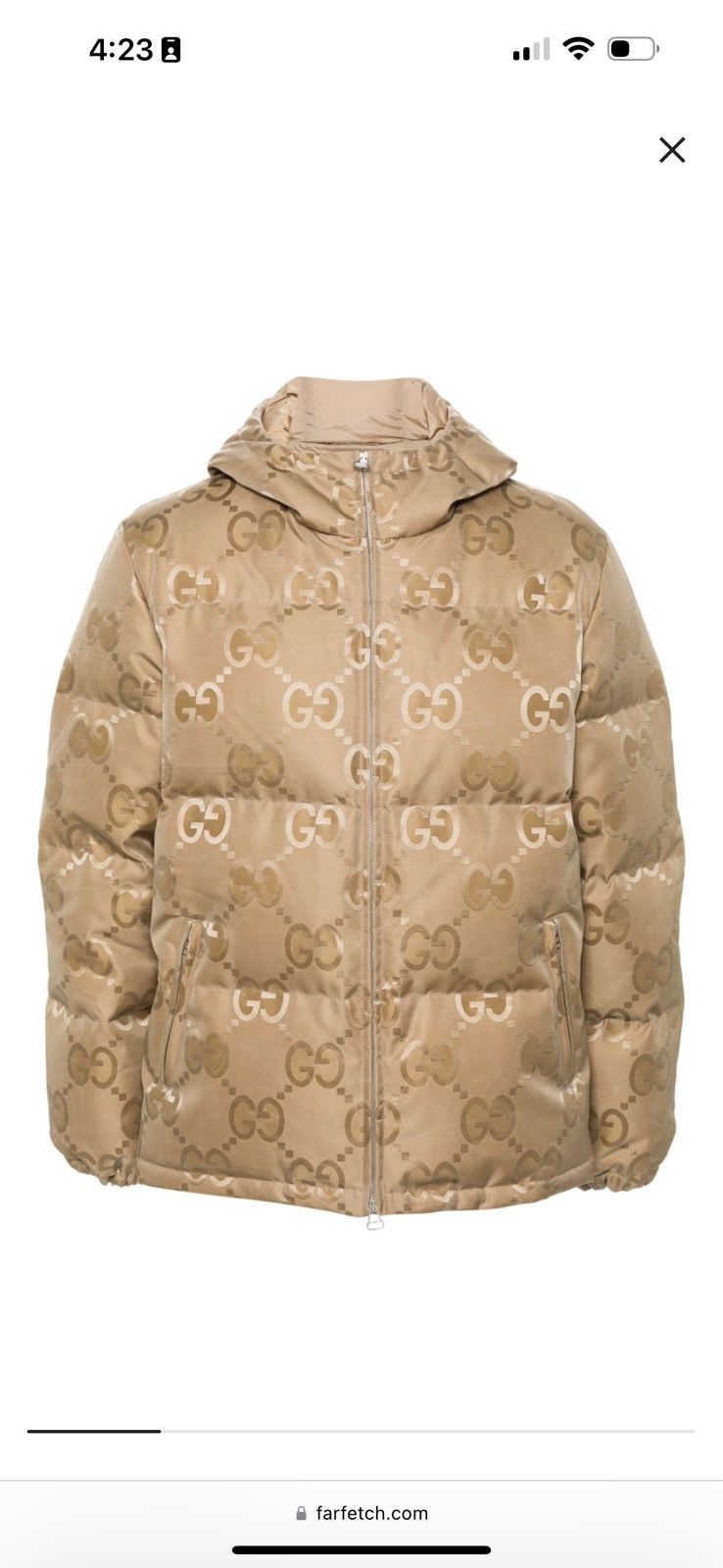 image of Balenciaga x Gucci Jacket Jumbo GG Canvas Jacket in Tan, Men's (Size Large)