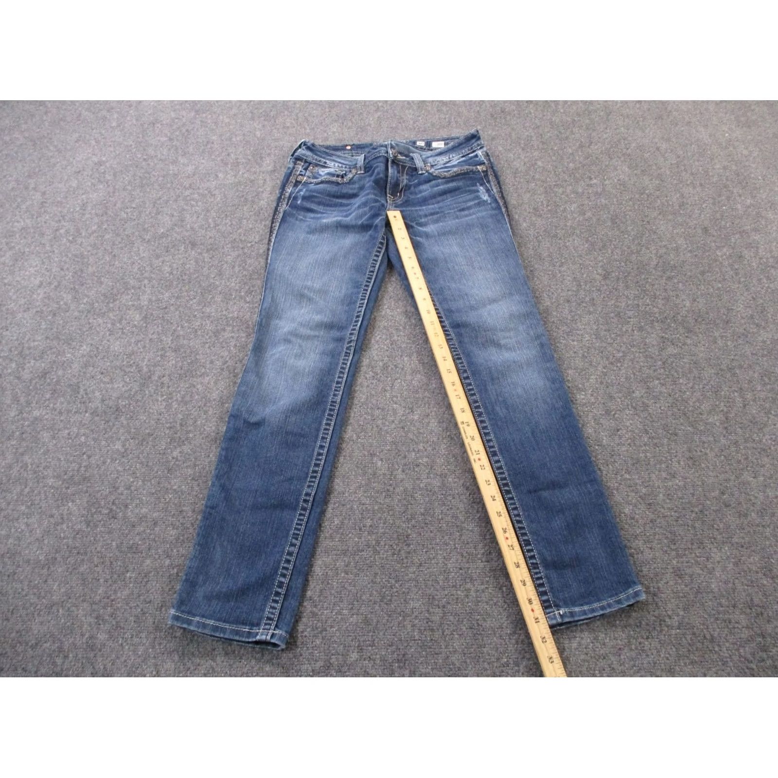 Miss Me Miss Me Jeans Womens Blue Denim Skinny Mid Rise Size 30 Stretch Faded Y2K Casual Size 30" / US 8 / IT 44 - 4 Thumbnail