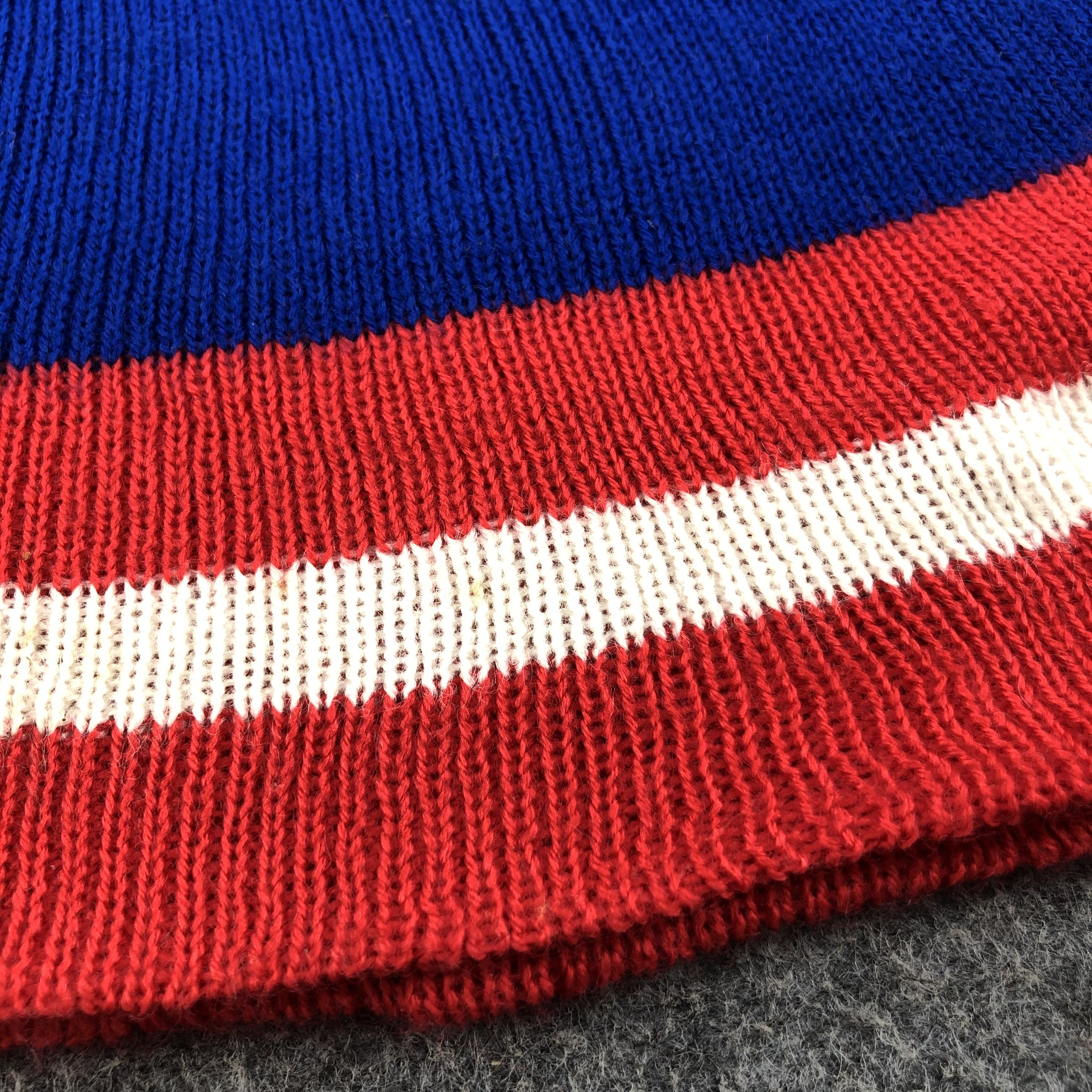 Vintage Unknown Striped Bobble Beanie Snow Hat Snowcap B158 Size ONE SIZE - 3 Thumbnail
