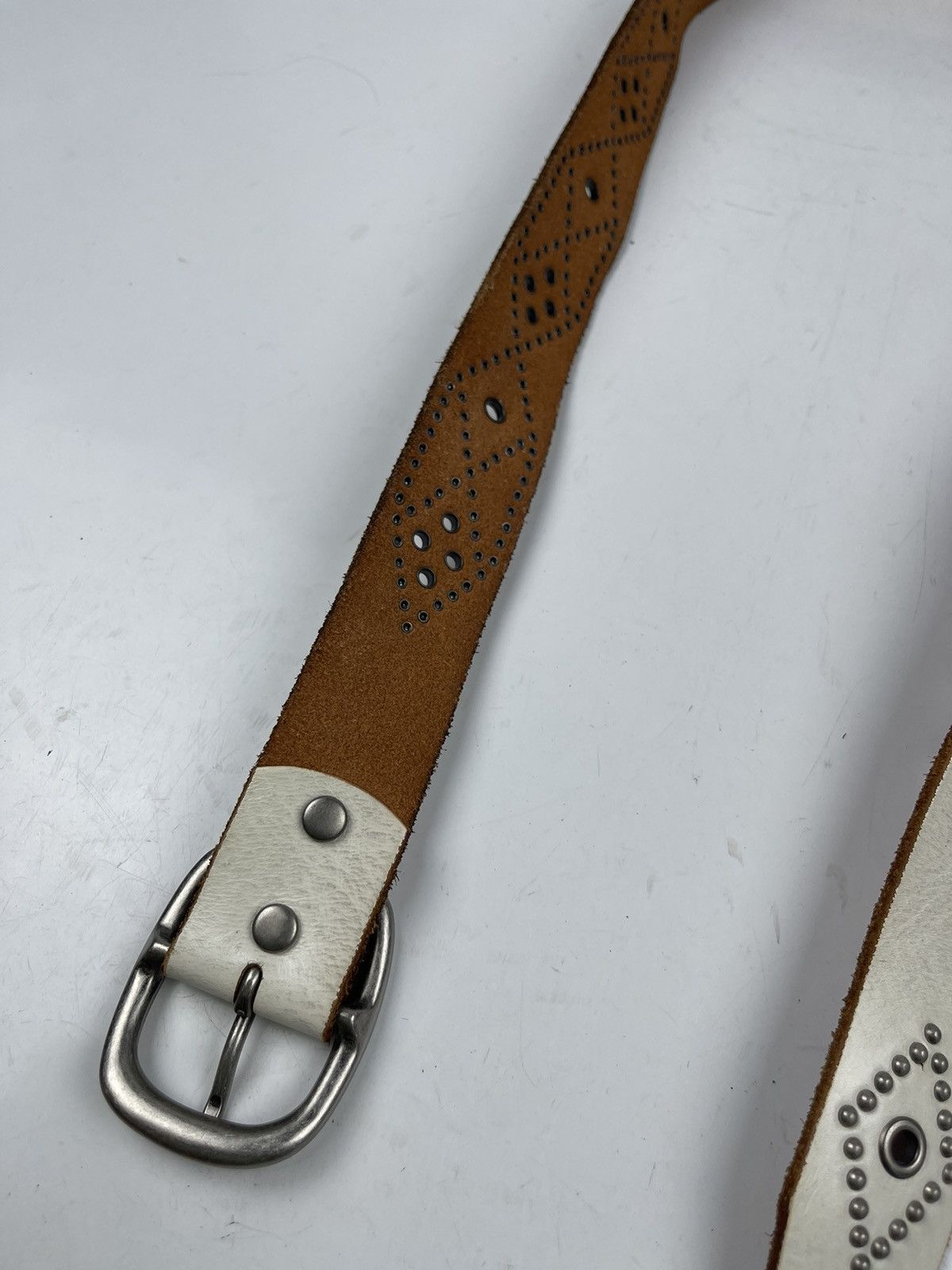 Japanese Brand studded leather belt tc11 Size 36 - 5 Thumbnail