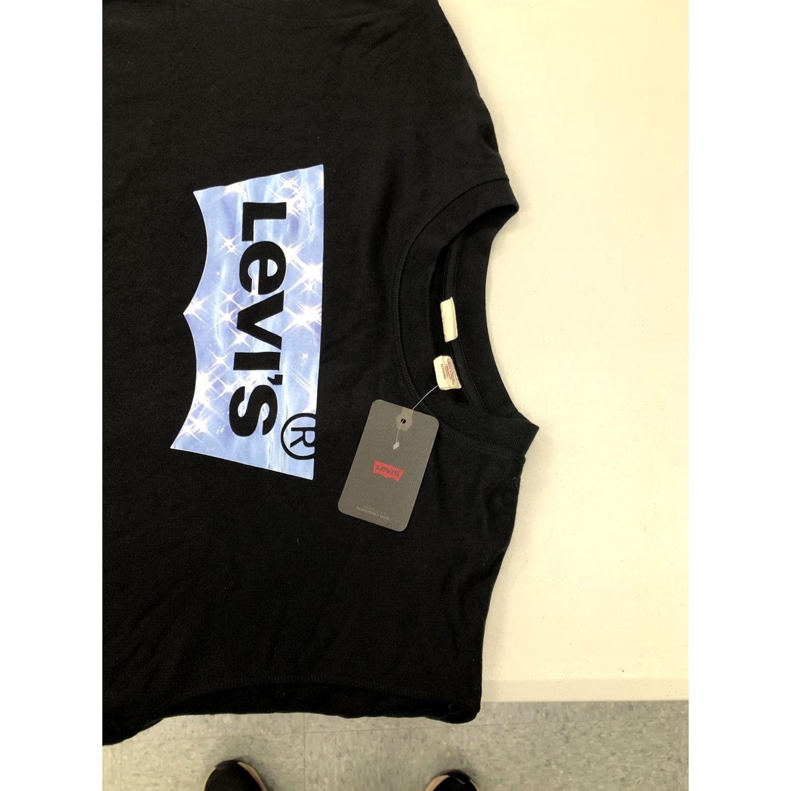 Levi's Levi's Womens 2X Logo Crew Neck Sweatshirt Pullover Solid Black Size XXL / US 16-18 / IT 52-54 - 6 Thumbnail