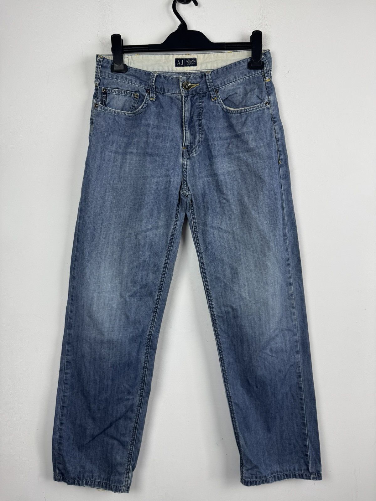 Armani Vintage Armani Jeans Indigo Light Washed Denim Jeans Size US 30 / EU 46 - 2 Thumbnail