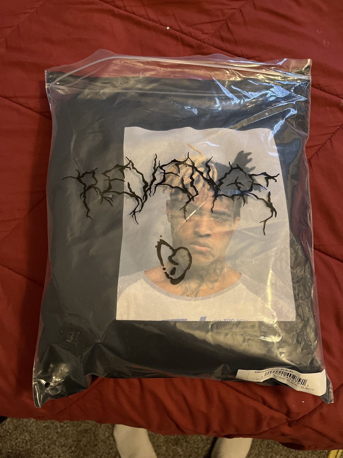 Image of Xxxtentacion Revenge Mugshot Hoodie in Black, Men's (Size XL)