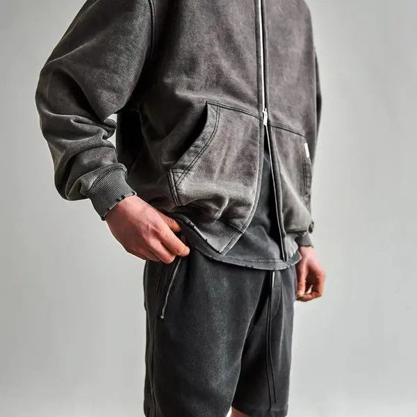 Japanese Brand Streetwear Retro High Street Washed Zip Up Hoodie y2k Size US L / EU 52-54 / 3 - 5 Thumbnail