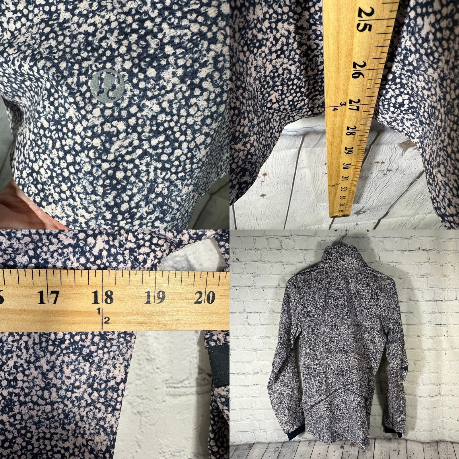 Lululemon VINTAGE Lululemon Runaway Windbreaker Jacket Blue Pebble Print Zip Reflective Womens S Blue Refelctive Size S / US 4 / IT 40 - 8 Thumbnail