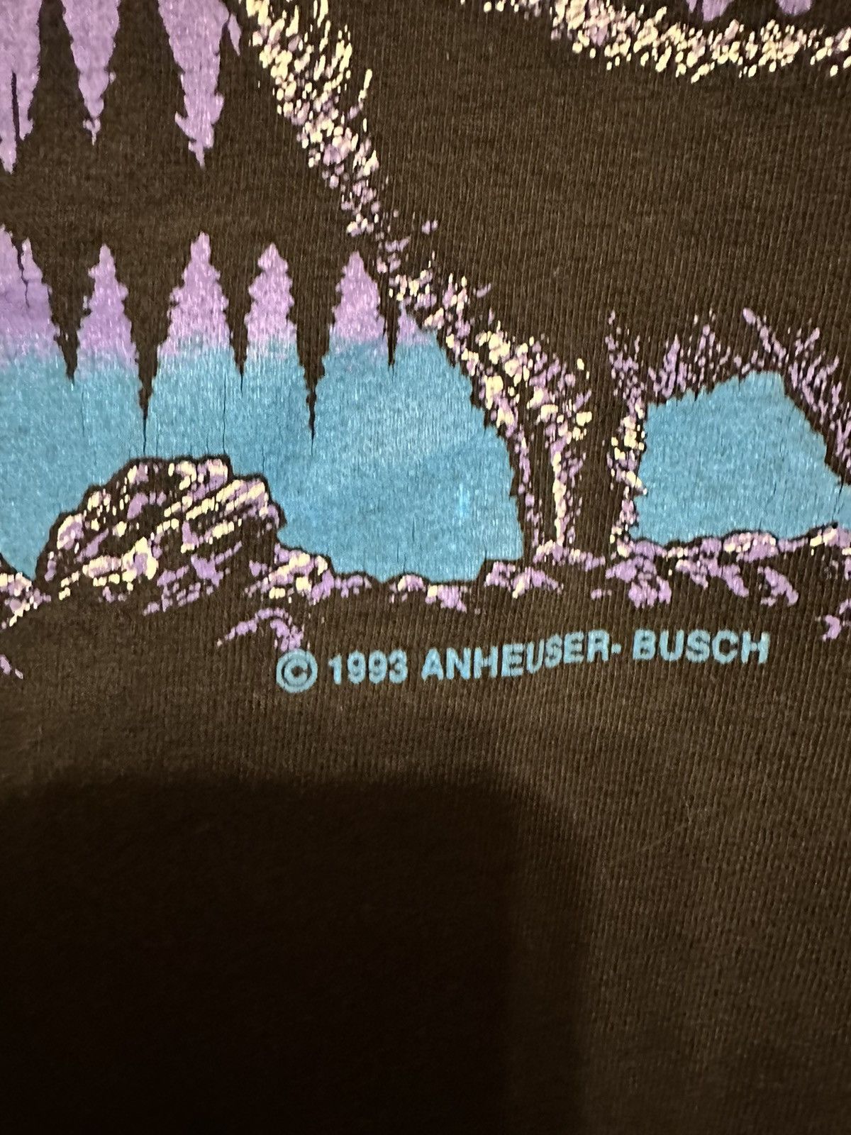 Budweiser × Vintage Vintage Budweiser Tshirt 90’s King of Beers Wolf Moon Grail Size US XL / EU 56 / 4 - 6 Thumbnail