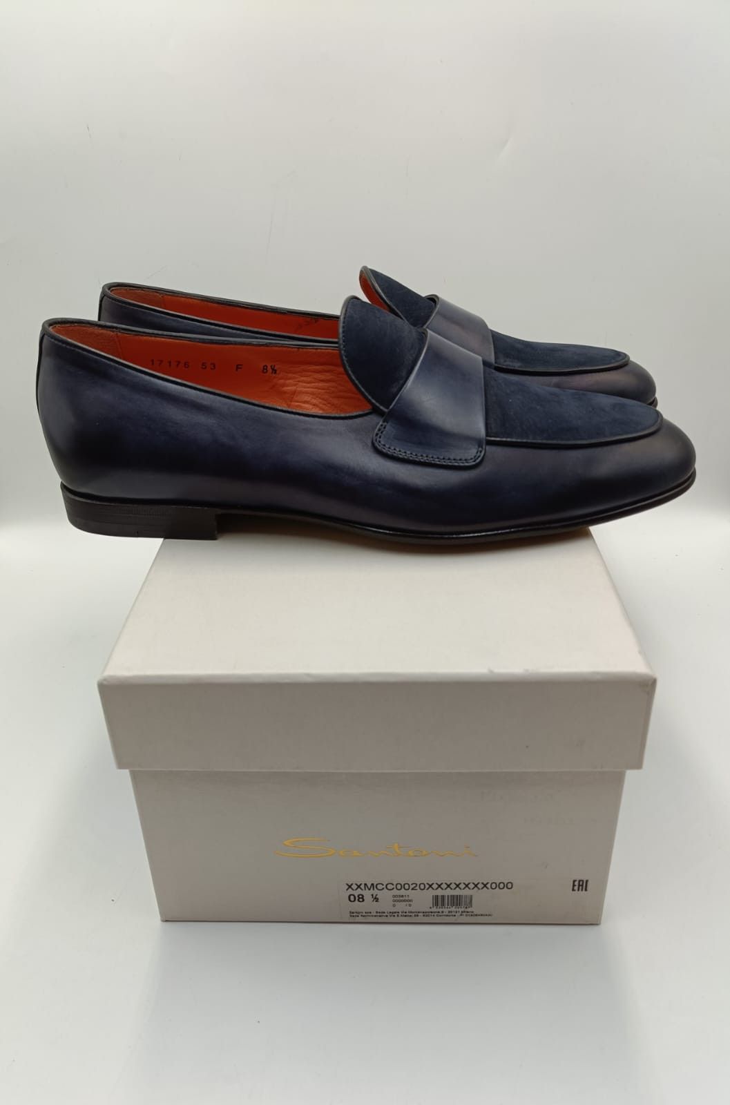 Santoni Santoni Blue Suede & Leather Loafers Size US 9.5 / EU 42-43 - 4 Thumbnail