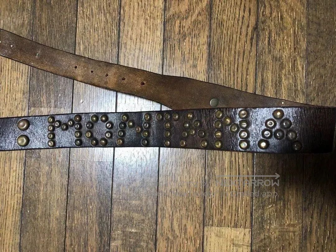 RRL Ralph Lauren vintage rrl montana leather belt with brass studs. Size ONE SIZE - 7 Thumbnail
