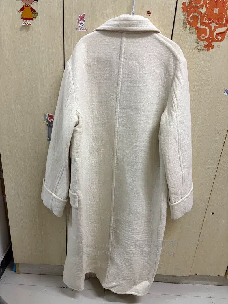 Helmut Lang Helmut Lang Ivory White Wool Coat Size L / US 10 / IT 46 - 2 Thumbnail