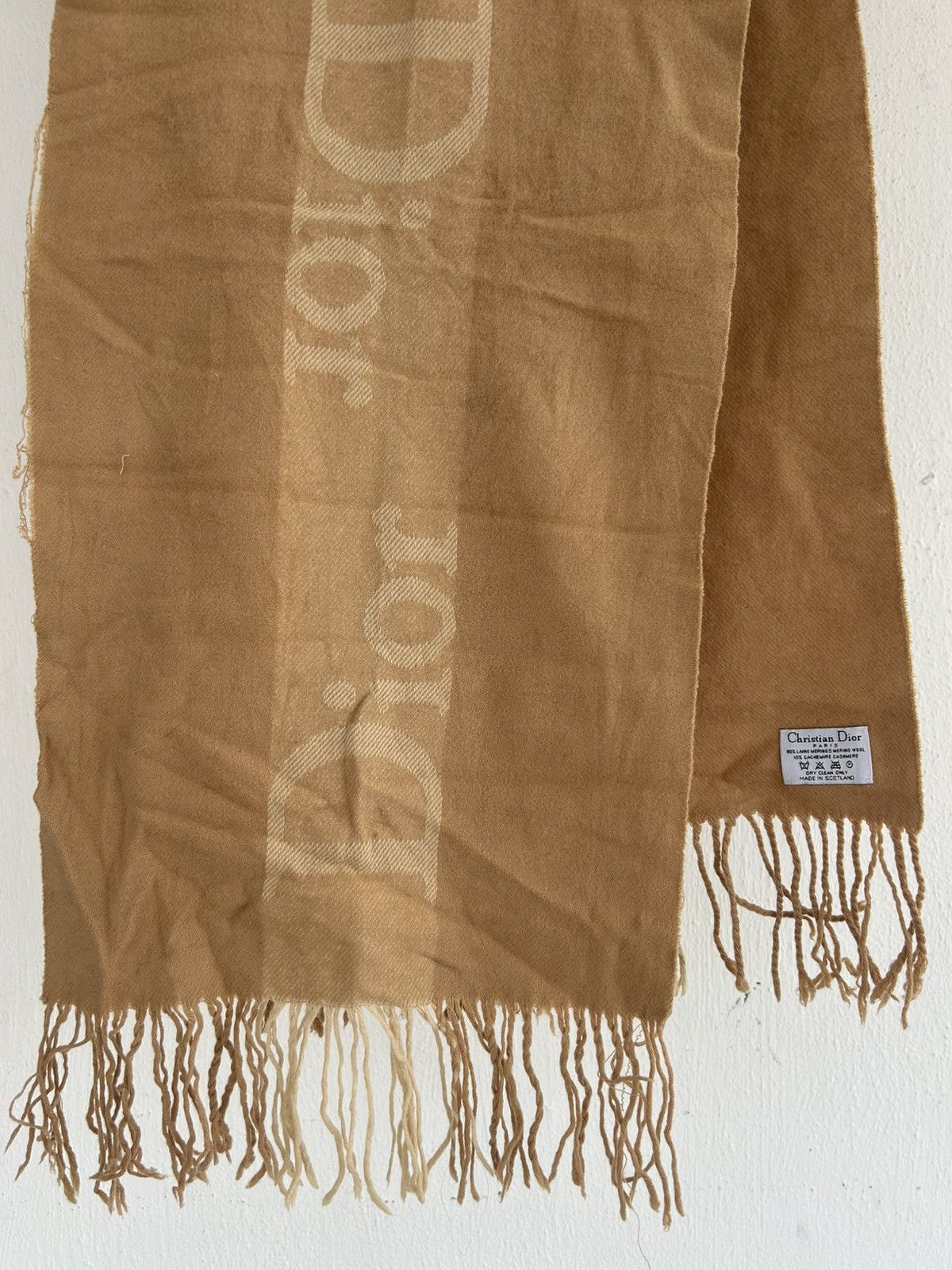 Christian Dior Monsieur CD Dior Scarf Muffler Beige Size ONE SIZE - 2 Thumbnail