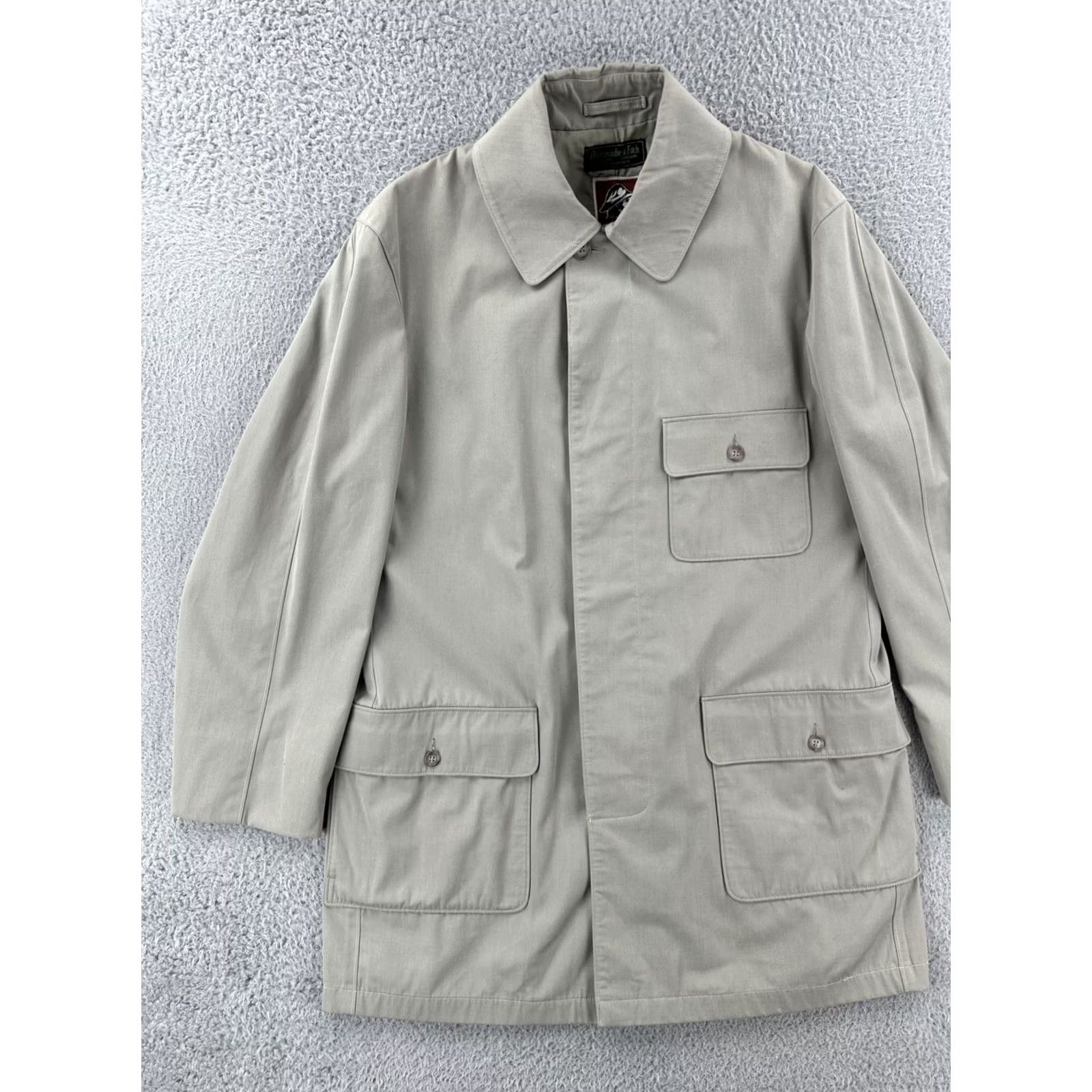 Abercrombie & Fitch VINTAGE Abercrombie & Fitch Mighty Mac Portwear Out O Gloucester Jacket Mens L Beige Fur Fitch Cotton Sportswear/Beach 1960s Size US L / EU 52-54 / 3 - 3 Thumbnail
