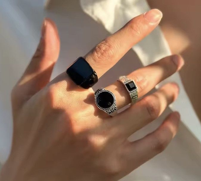 Jewelry 3 Pieces/ Set Gothic Punk Ring Size ONE SIZE - 2 Thumbnail