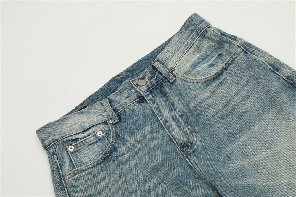 Vintage American men's straight gradient distressed washed jeans Size US 32 / EU 48 - 3 Thumbnail