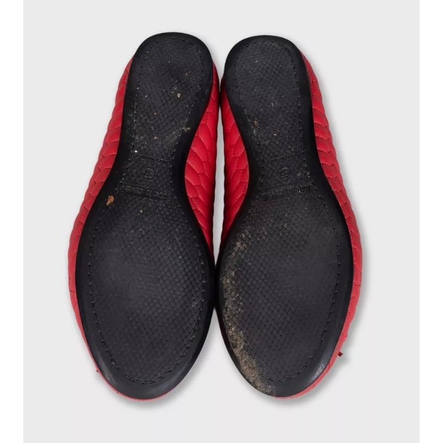 Roberto Cavalli Roberto Cavalli Red Quilted Leather Flats EU 37 Size US 6 / IT 36 - 5 Thumbnail