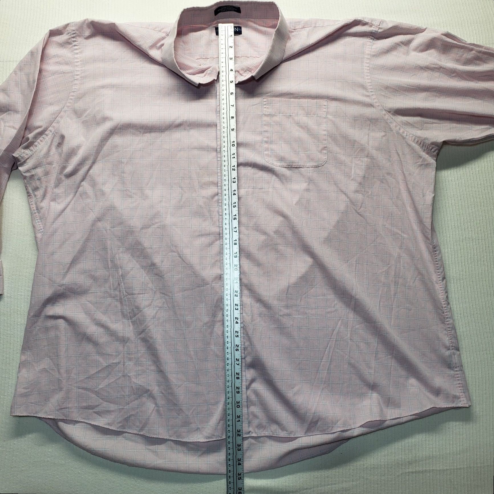 Pinko Damon Shirt Button-Up Long Sleeve Check Pink Adult Men 22 36-37 Big & Tall Collared Spread Casual Poplin Cotton Polyester Mens Size US XXL / EU 58 / 5 - 7 Thumbnail