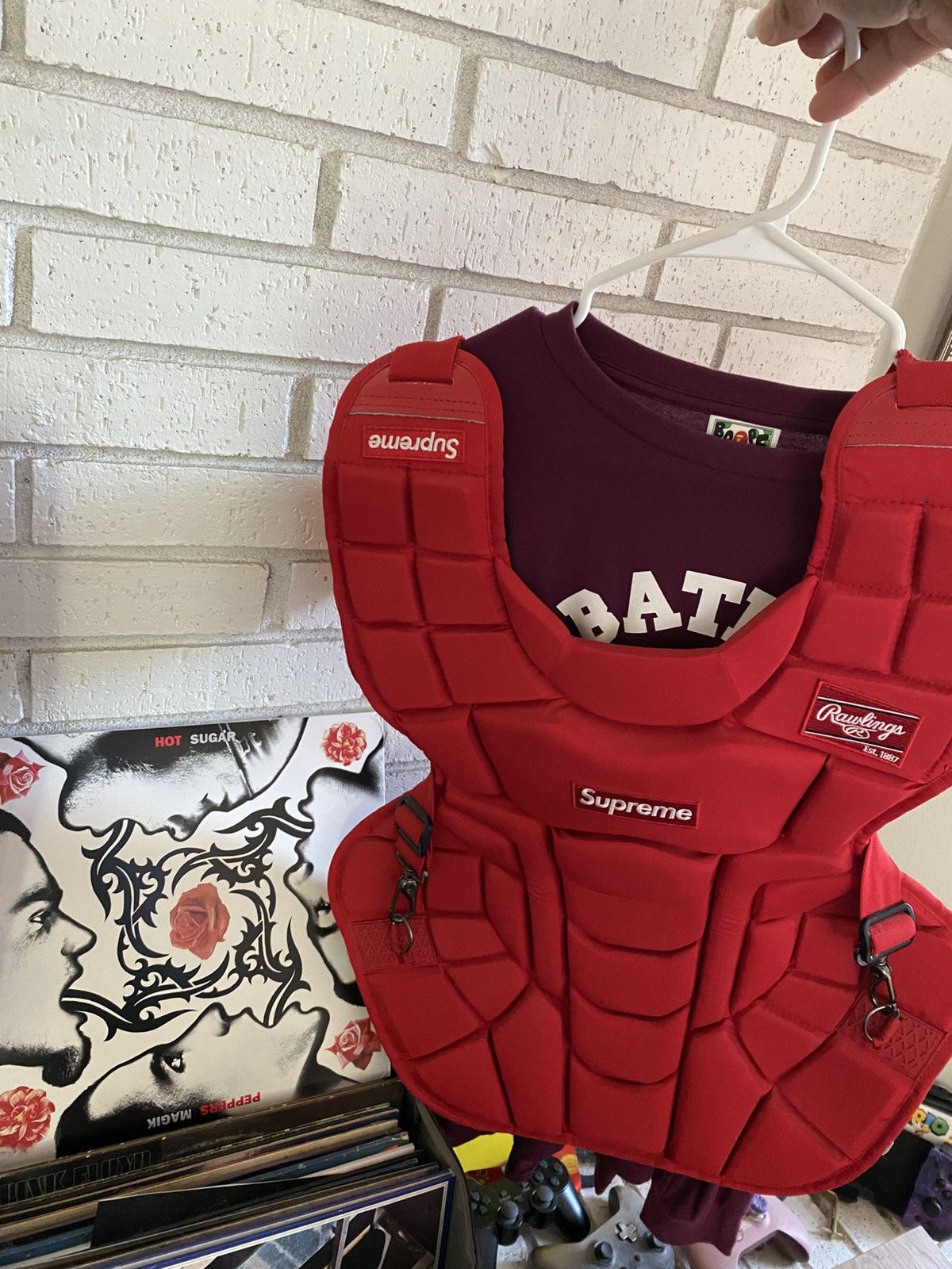 Other Supreme X Rawlings Catchers Chest Protector Red ((New) Size ONE SIZE - 1 Thumbnail