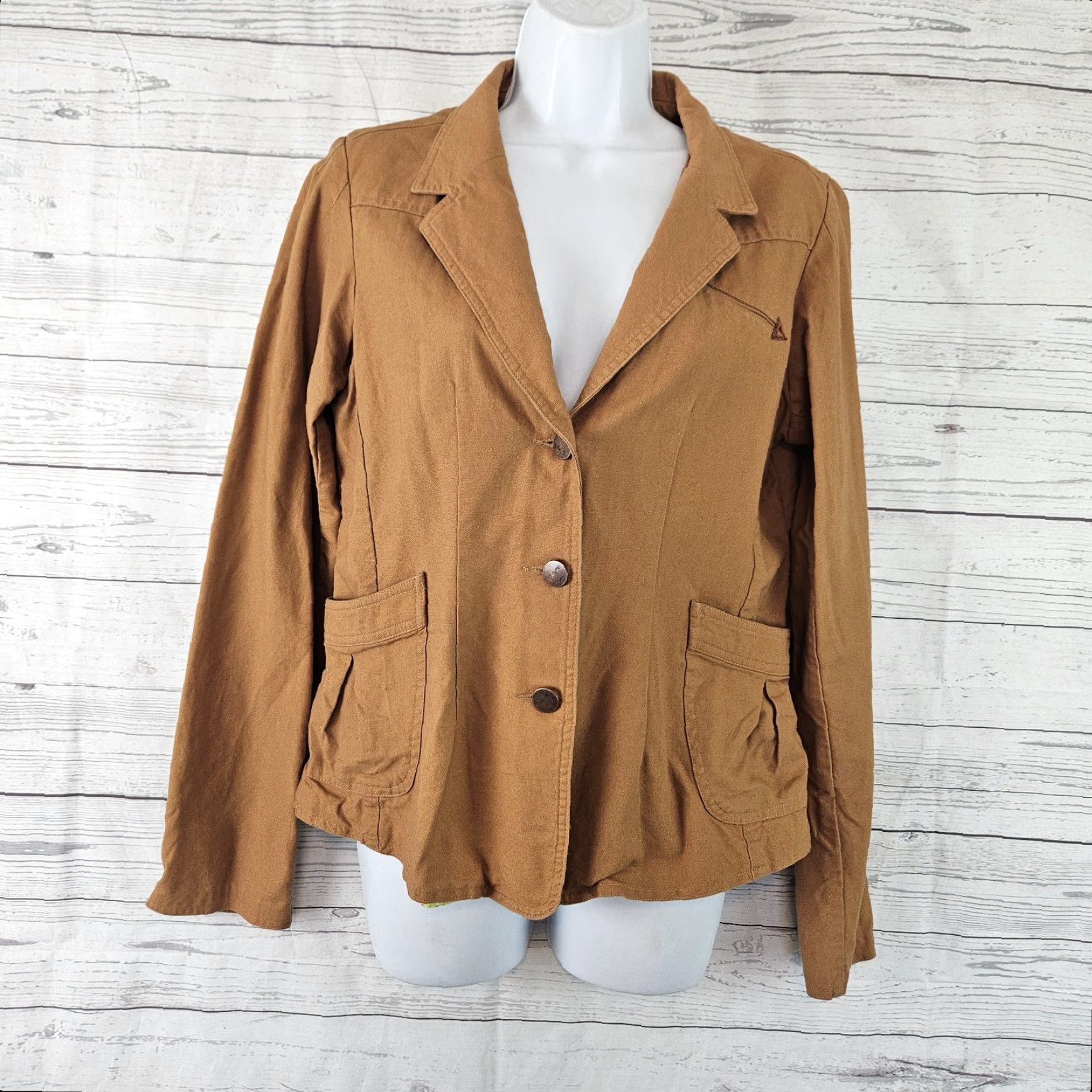 Vintage Cruel Girl Blazer Shirt Womens L Cotton Brown Solid Button Front Front Cotton Size Large Size L / US 10 / IT 46 - 2 Thumbnail
