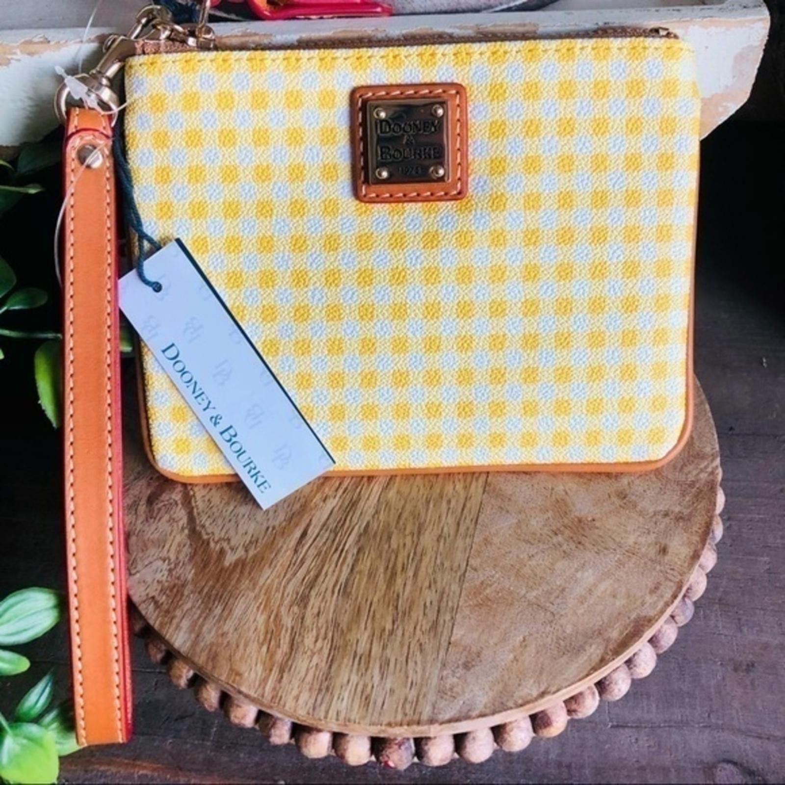 Dooney & Bourke Dooney & Bourke Yellow Gingham Wristlet NWT Size ONE SIZE - 3 Thumbnail