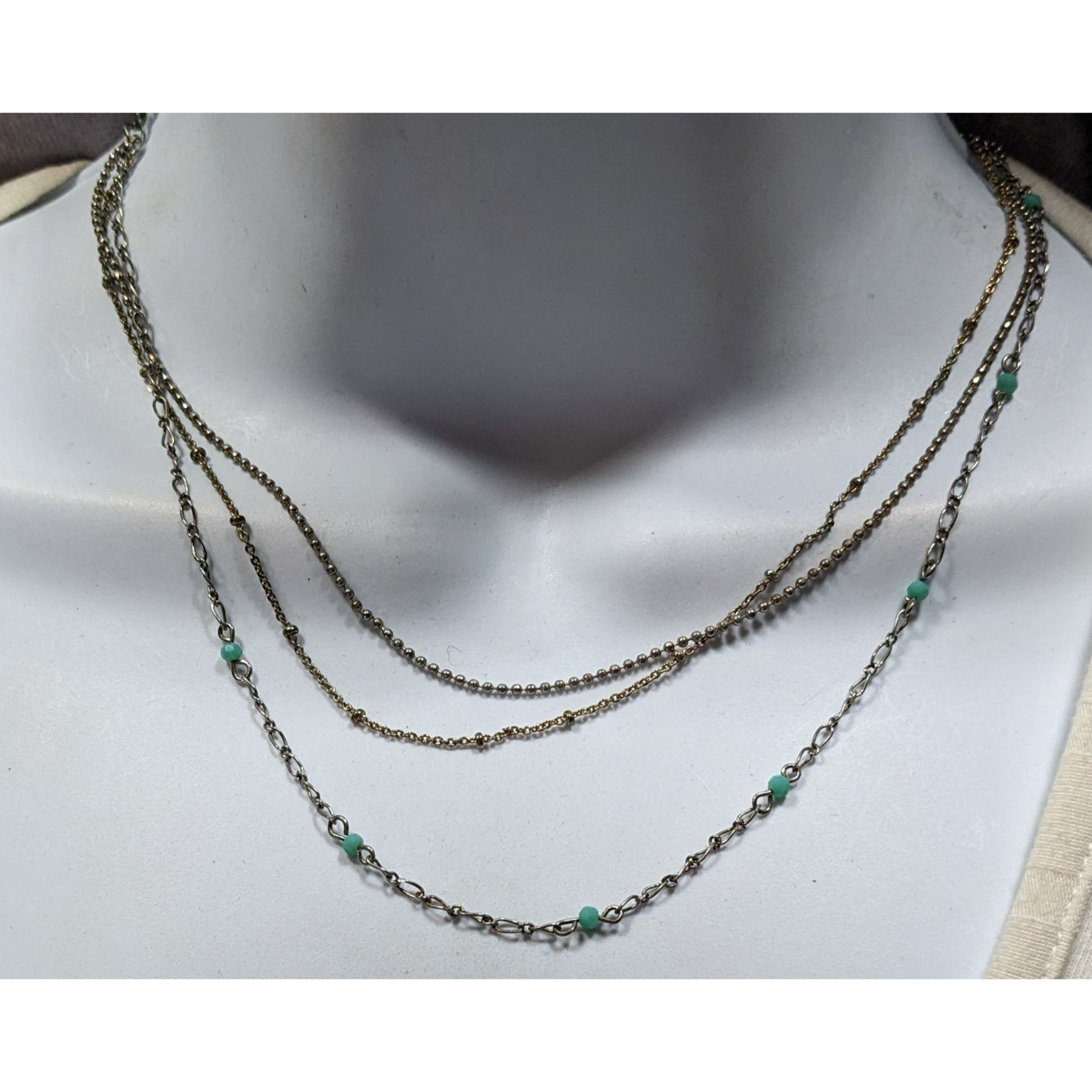 Other Vintage Avon Layered Turquoise Accent Delicate Multi Chain B Size ONE SIZE - 2 Thumbnail