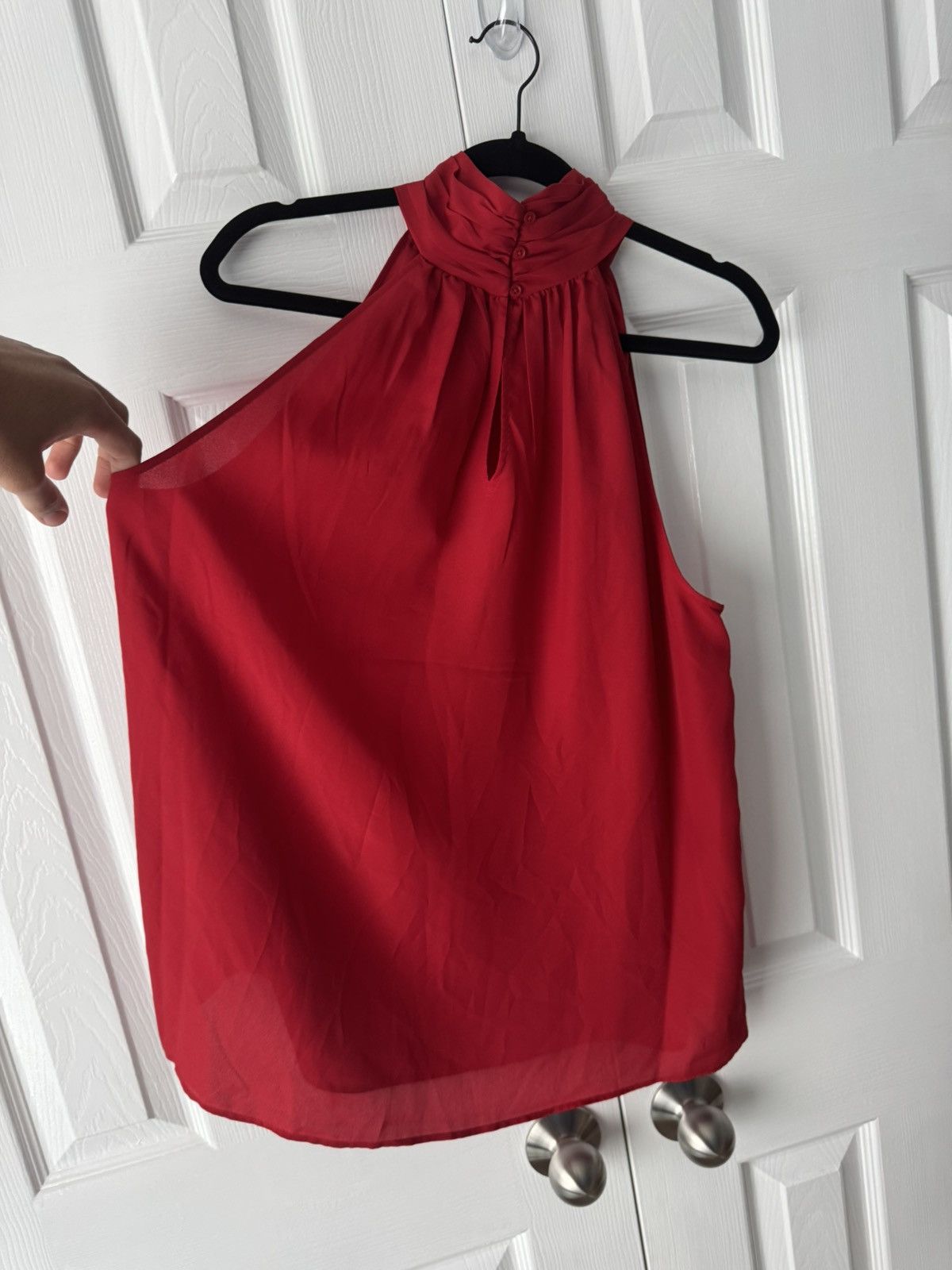 Joie Joie Vibrant Red Sleeveless Blouse Size L / US 10 / IT 46 - 6 Thumbnail