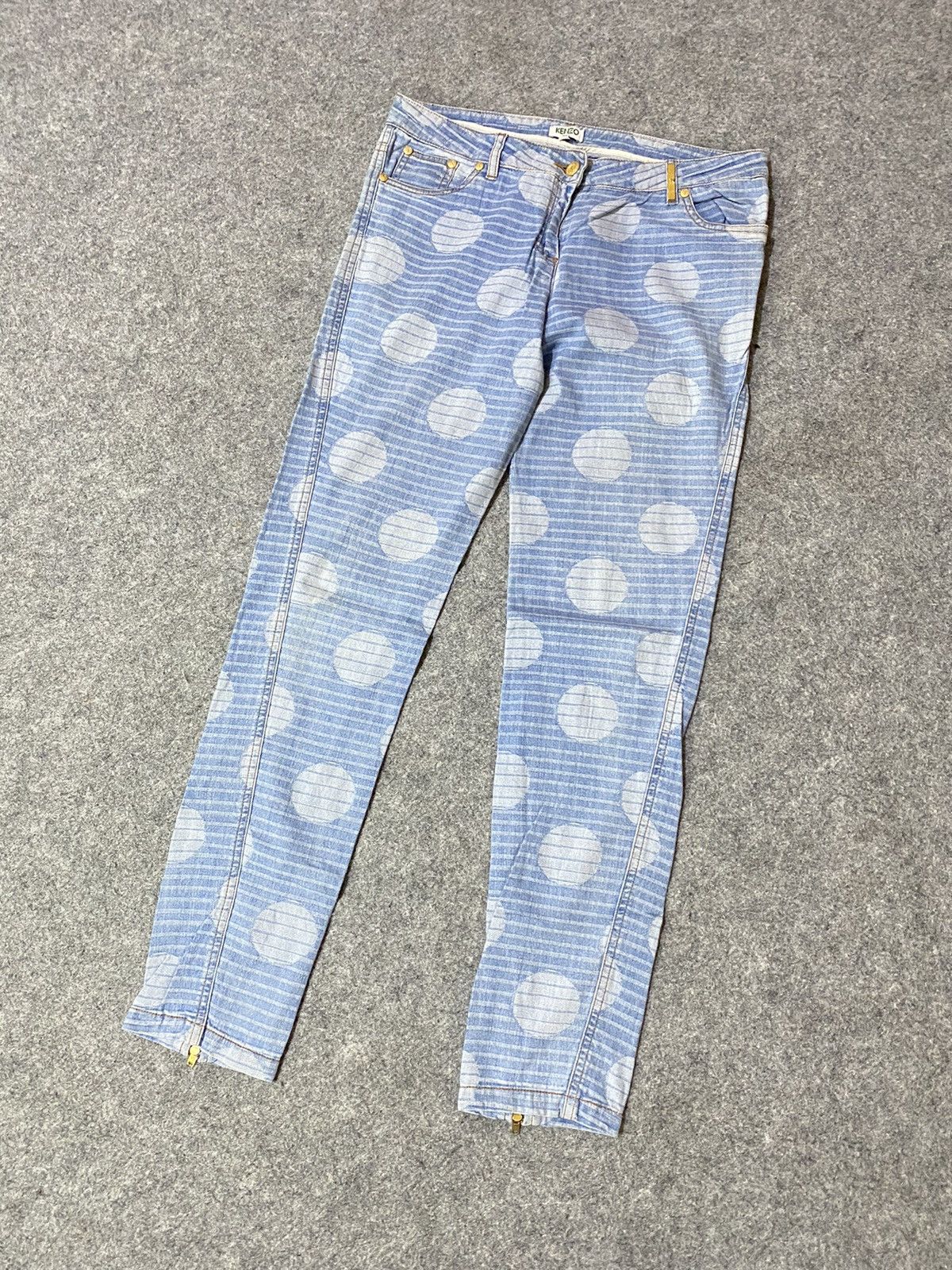 Kenzo Kenzo Paris Jungle Polkadot Denim Pants Size 26" / US 2 / IT 38 - 2 Thumbnail
