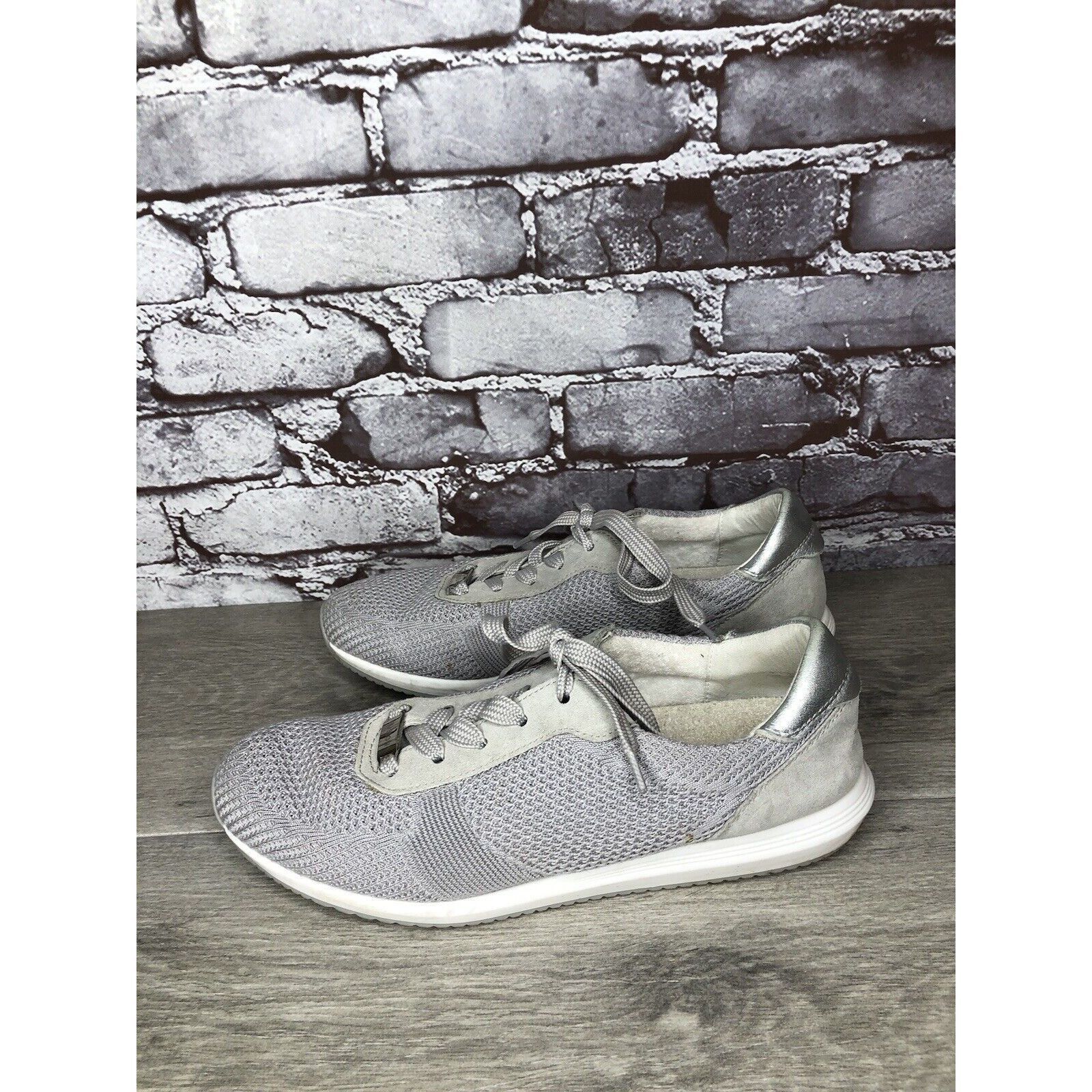 Other Ara Light Gray Knit Fabric Lace Up Casual Sneakers Women Sz Size US 9.5 / IT 39.5 - 16 Thumbnail