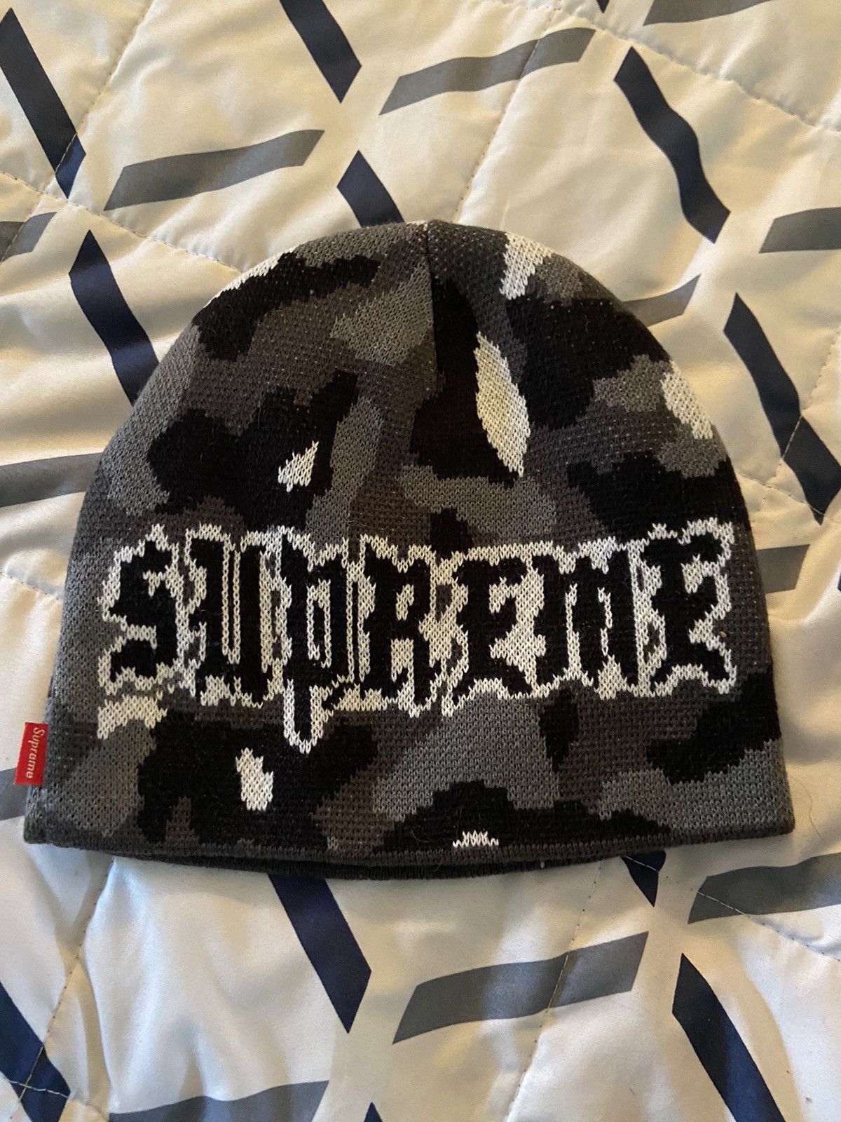 Supreme Supreme Paris Snow Camo beanie | Grailed