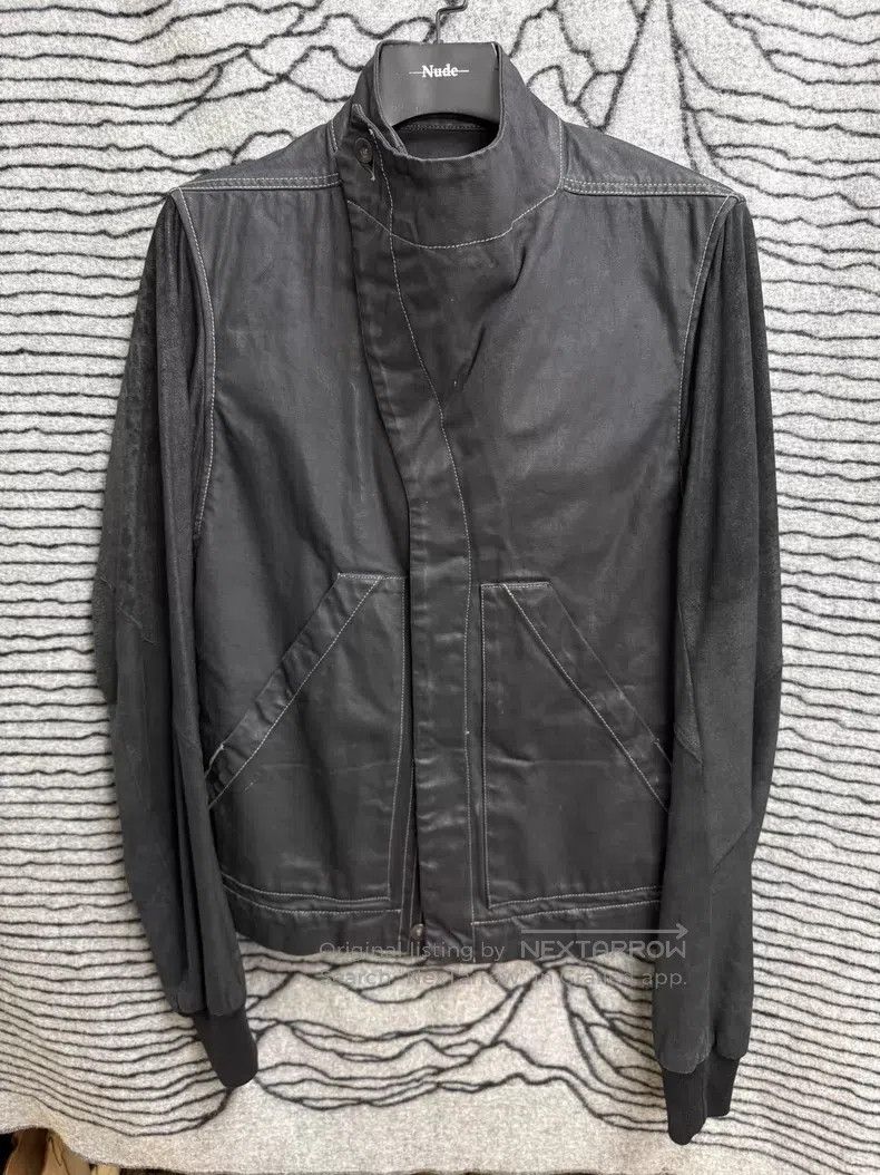 Rick Owens RICK OWENS Waxed Denim and Torn Sheepskin Patchwork Jacket Size US M / EU 48-50 / 2 - 1 Thumbnail