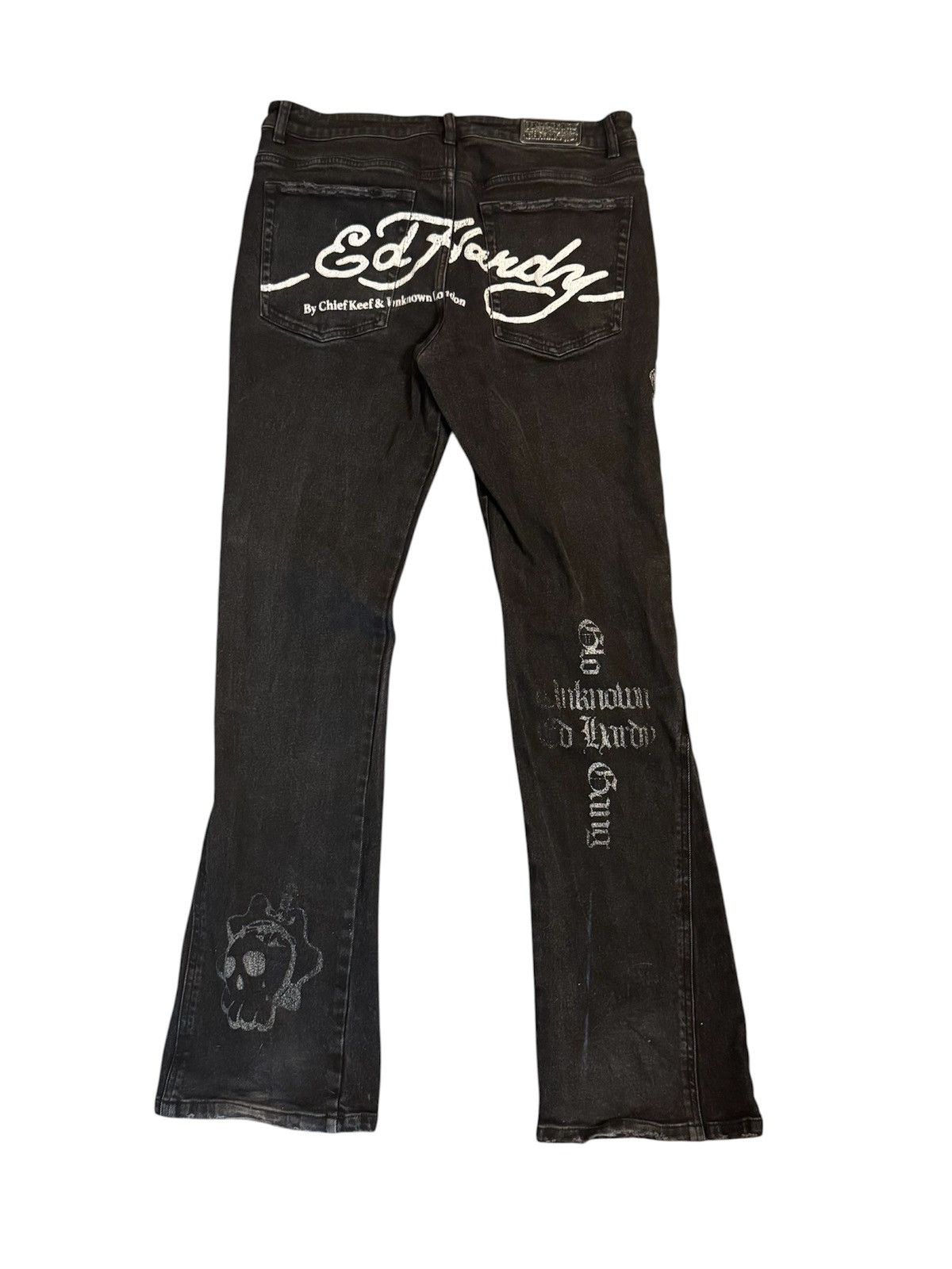Ed Hardy × Glo Gang × Unknown London Ed Hardy x Chief Keef Flared Jeans Size US 34 / EU 50 - 1 Thumbnail