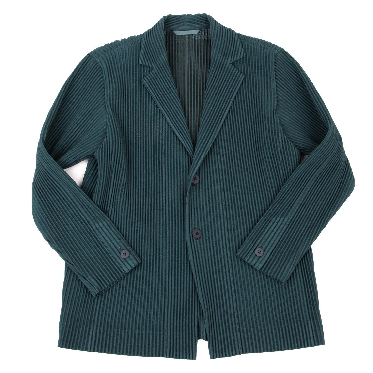Issey Miyake Pleated Tailored Jacket in Turquoise Size US S / EU 44-46 / 1 - 1 Thumbnail
