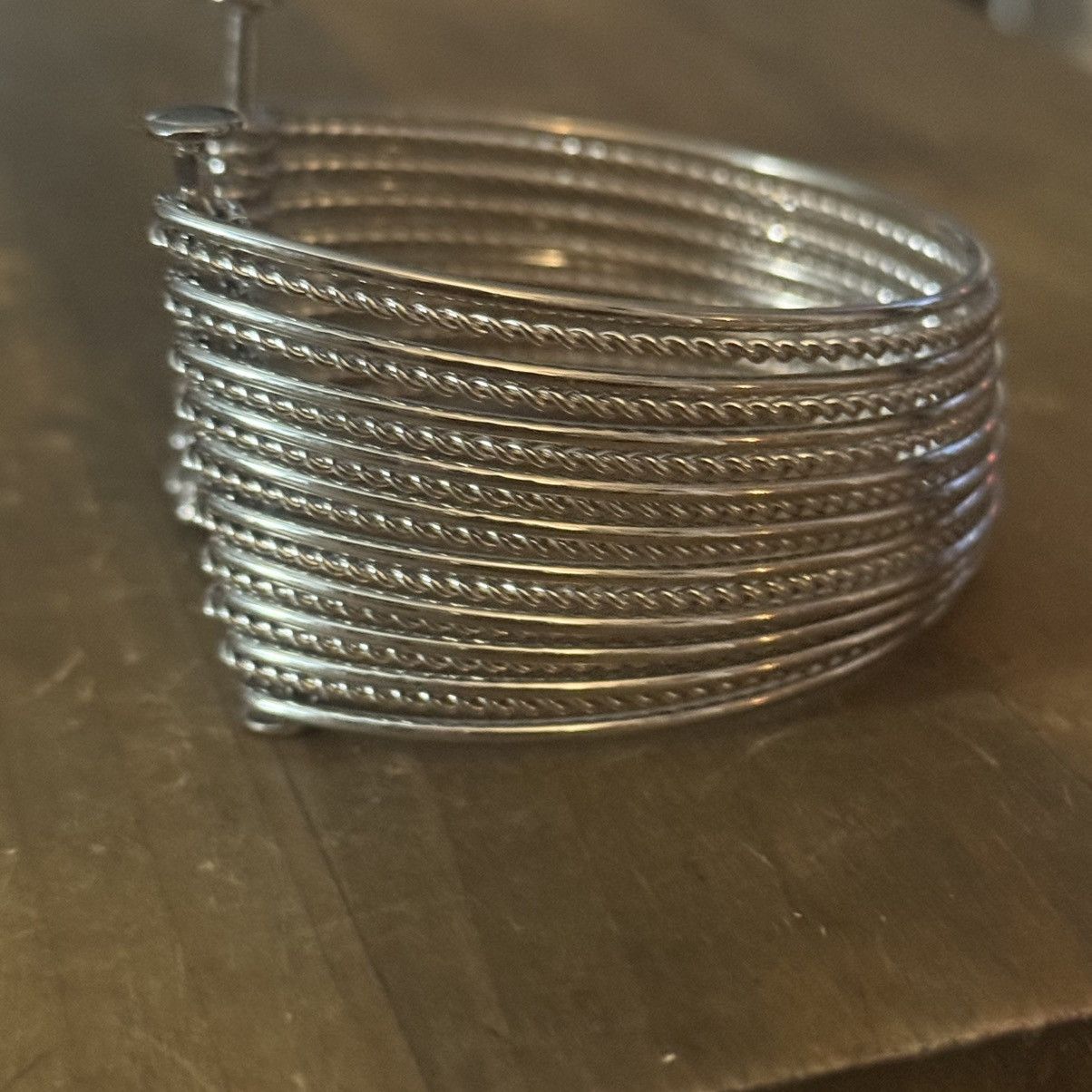 Vintage Vintage Park Lane silver tone multi bangle cuff bracelet Size ONE SIZE - 4 Thumbnail