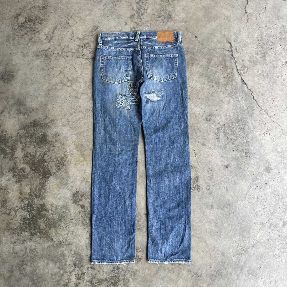 Japanese Brand 🔥🇯🇵Antgauge Patchworks Sashiko Pattern Distress Denim Jeans Size US 30 / EU 46 - 4 Thumbnail