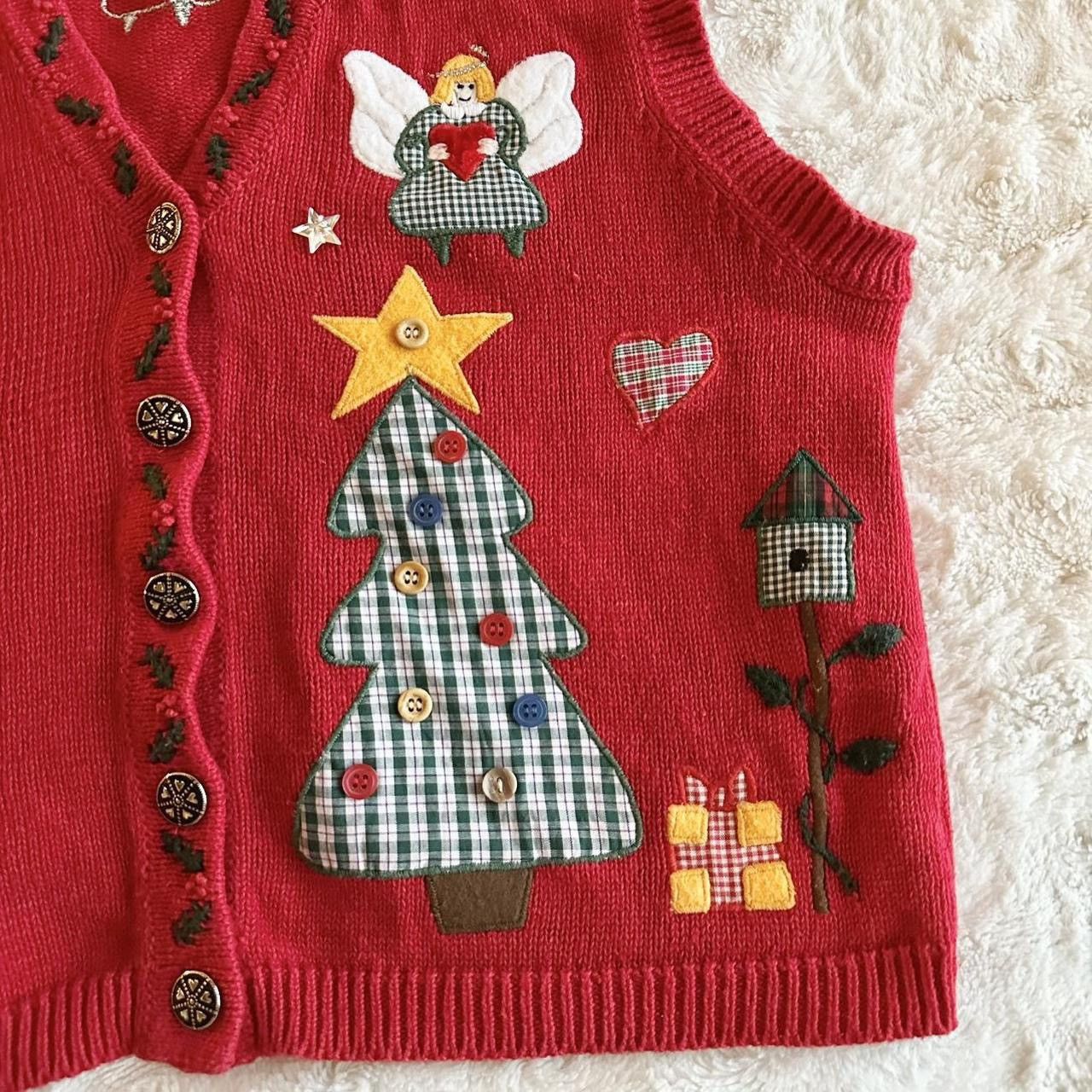 Other Vintage Christmas Holiday Sweater Vest Womens XL Red Angel Size M / US 6-8 / IT 42-44 - 6 Thumbnail